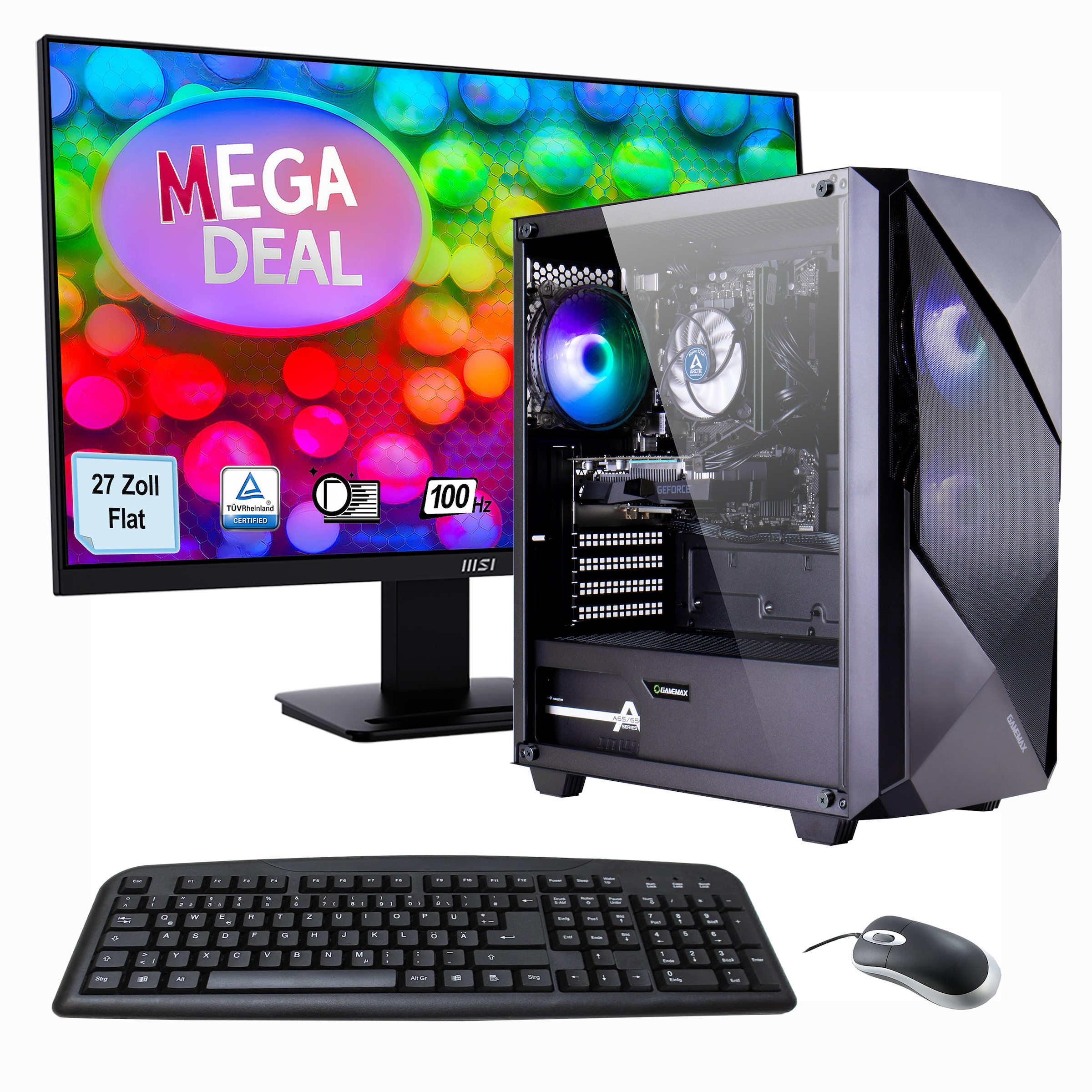 Hyrican PC-Komplettsystem »MegaDeal Gaming-PC-Set Striker«, Windows 11 + MSI PRO MP273ADE...