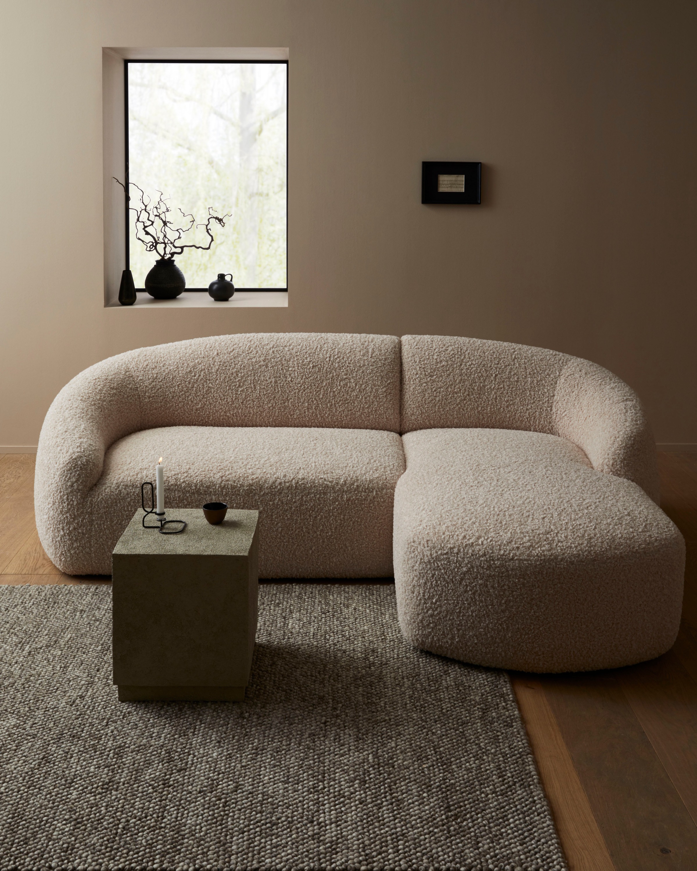 LeGer Home by Lena Gercke Ecksofa »YANI L-Form, Designersofa, organische Form, Maße B/T/H: 255/170/81 cm«, mit Wellenunterfederung, auch in Bouclé, Recamiere rechts/links