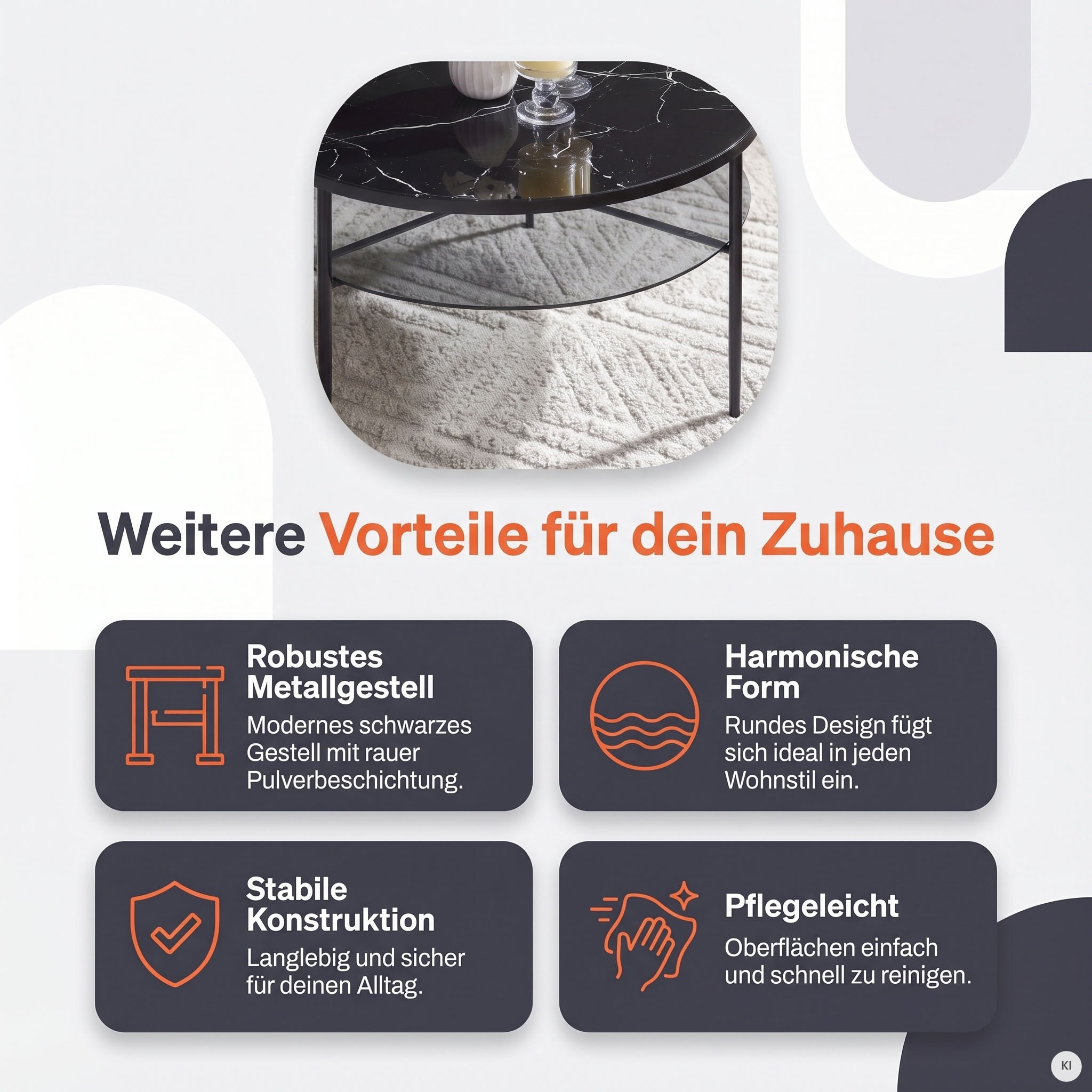 SalesFever Couchtisch »Designer Couchtisch« 1 Stk. tlg. Tischplatte in Marmoroptik