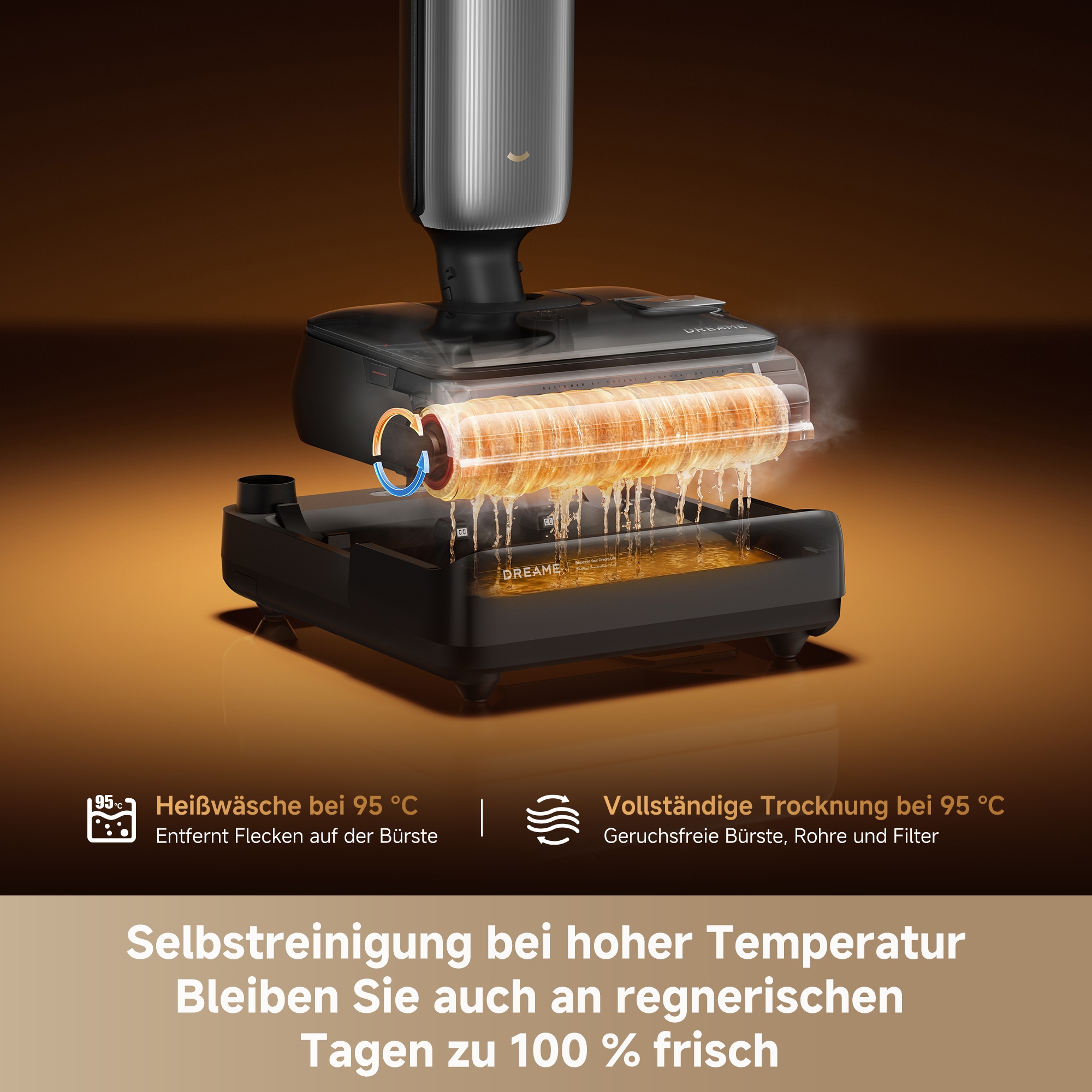 Dreame Nass-Trocken-Akkusauger »T16 Pro Heat« Heißwasser-Wischen, Ecken- und Kantenreinigung, Anti-Verhedderung