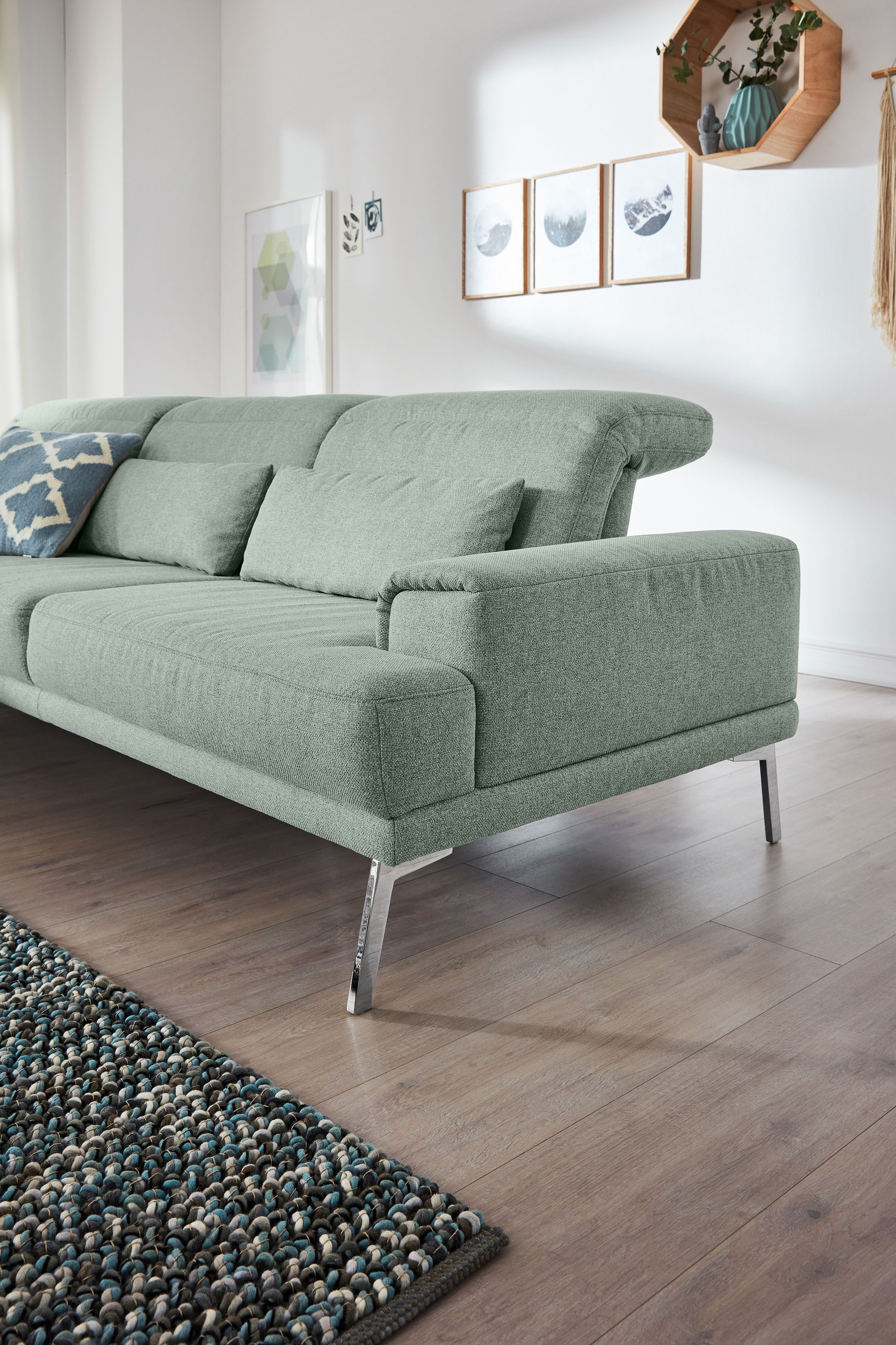 Musterring Ecksofa »MR 4580« mit Kopf- und Sitztiefenverstellung, Metallfuß chrom, 288 x 193/220cm