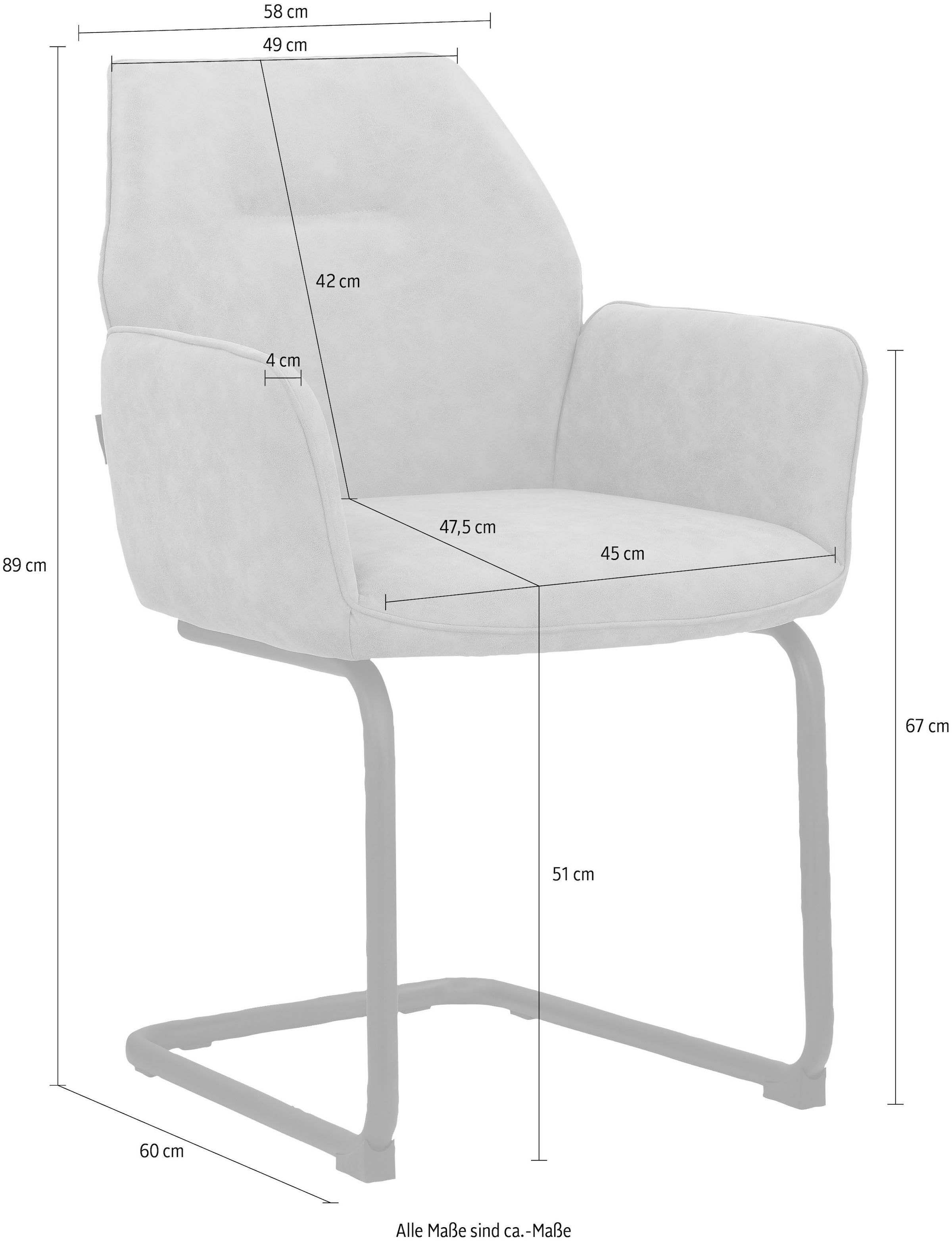 Places of Style Armlehnstuhl »Ginevra«, 2 St., Microfaser, Sitz und Rücken  gepolstert, mit Gestell aus Metall, Sitzhöhe 51 cm kaufen bei OTTO