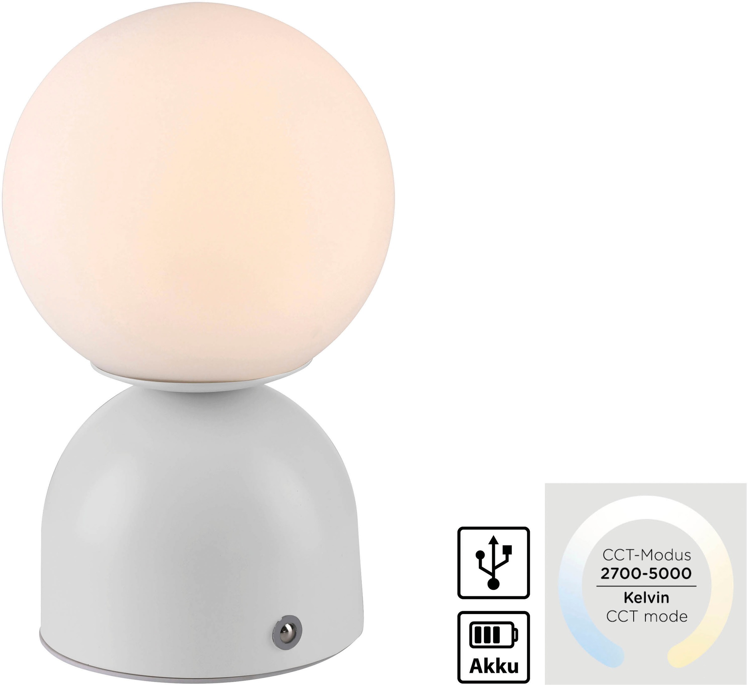 SCHÖNER WOHNEN-Kollektion LED Tischleuchte »RUDI« LED-Board 1 Stk. warmweiß - kaltweiß SCHÖNER WOHNEN Kollektion, CCT 3000-6000K, Touchdimmer, Memoryfunktion