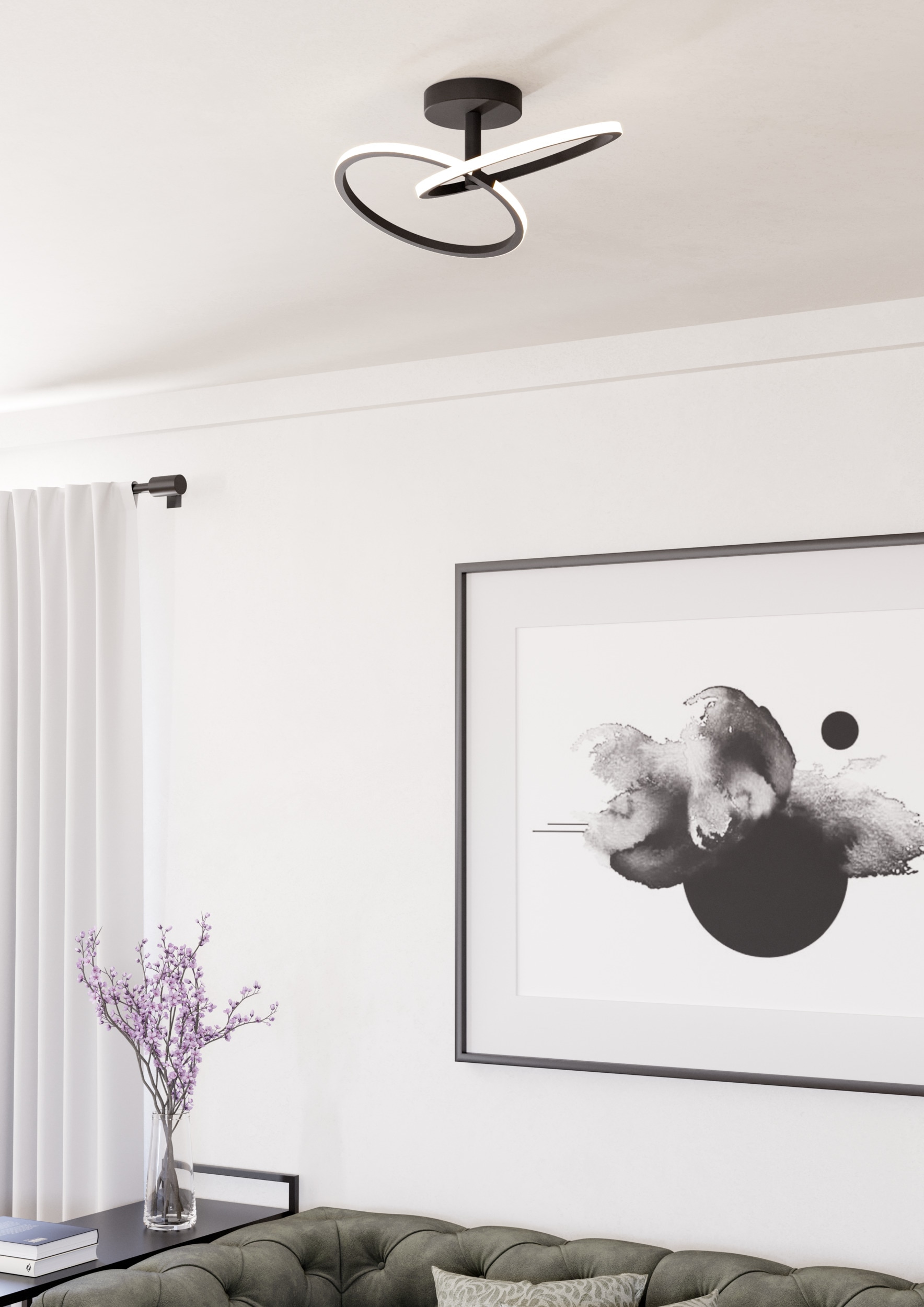 EGLO Deckenleuchte »CONGIUNTI Deckenlampe - Stahl - LED - 12W - IP20« LED-Modul 1 Stk. Kaltweiß | Neutralweiß | Warmweiß Wohzimmerlampe, Esszimmerlampe, Flur, Schlafzimmer,L46,5 x B28 x H14cm