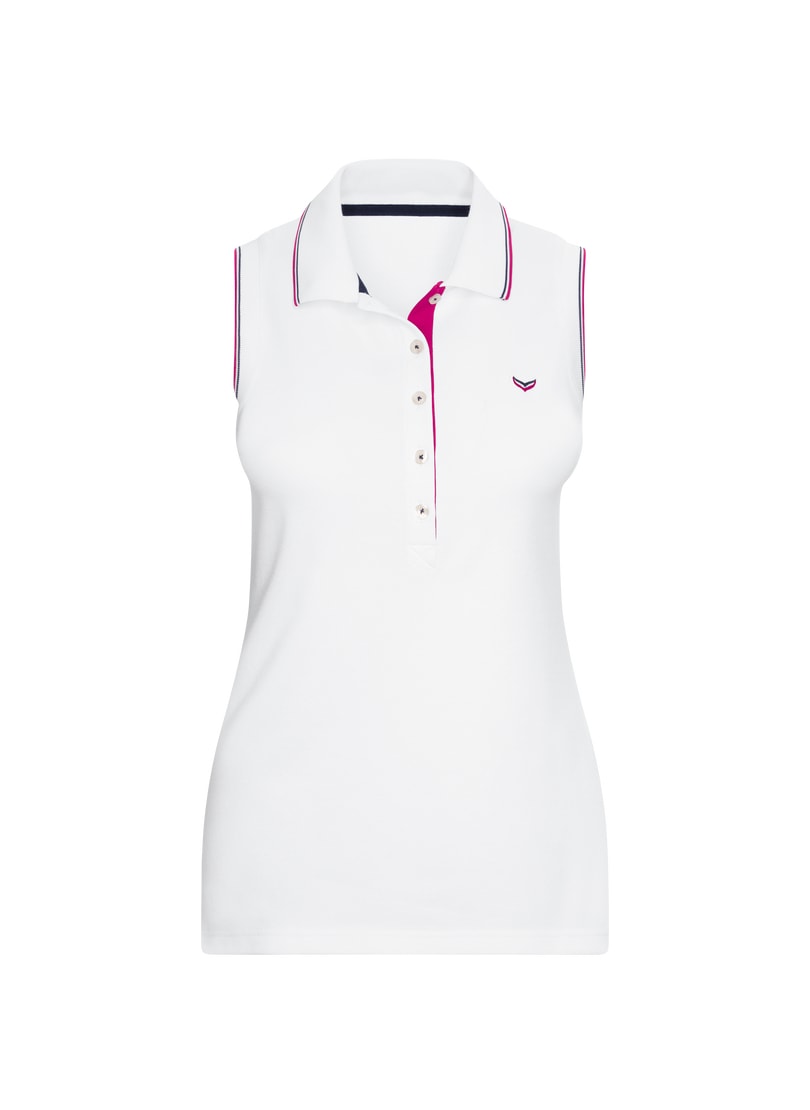 Trigema Shirttop »TRIGEMA Ärmelloses Poloshirt mit kontrastfarbigen Akzenten«, (1 tlg.)