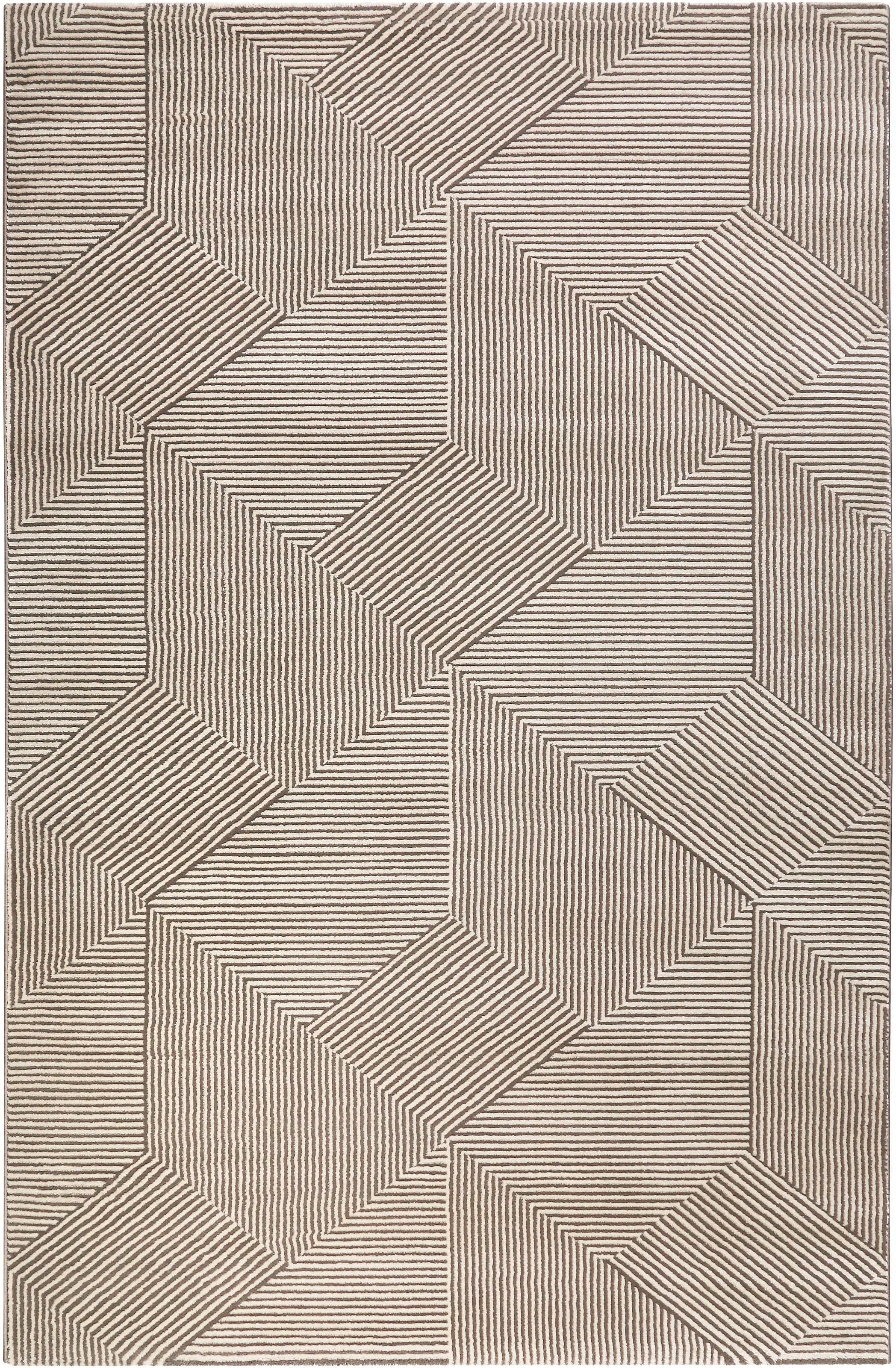 Esprit Teppich »Velvet Groove ESP-8780«, rechteckig, 12 mm Höhe, Kurzflor, Hoch Tief Struktur, Wohnzimmer, Schlafzimmer