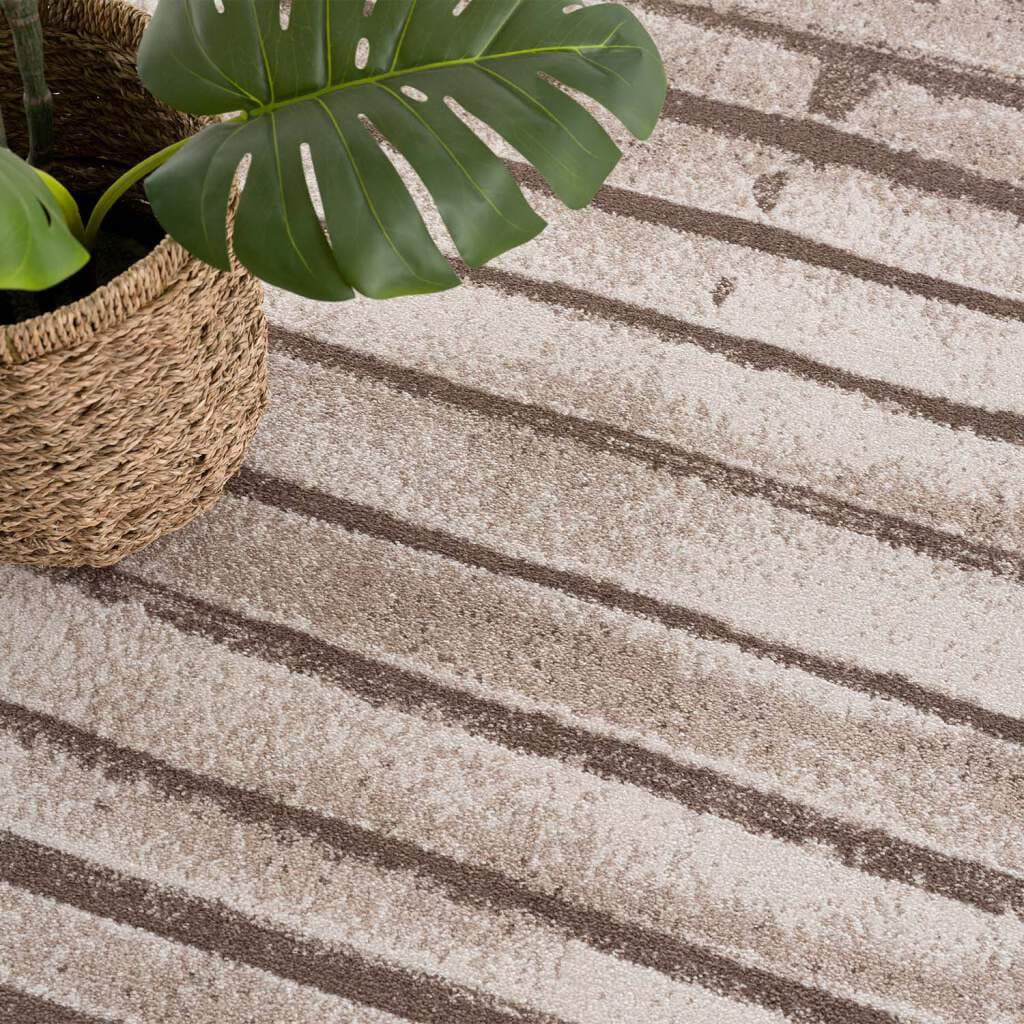 Carpet City Teppich »Moda« rund 11 mm Höhe Kurzflor, Streifen-Muster, Weicher Flor