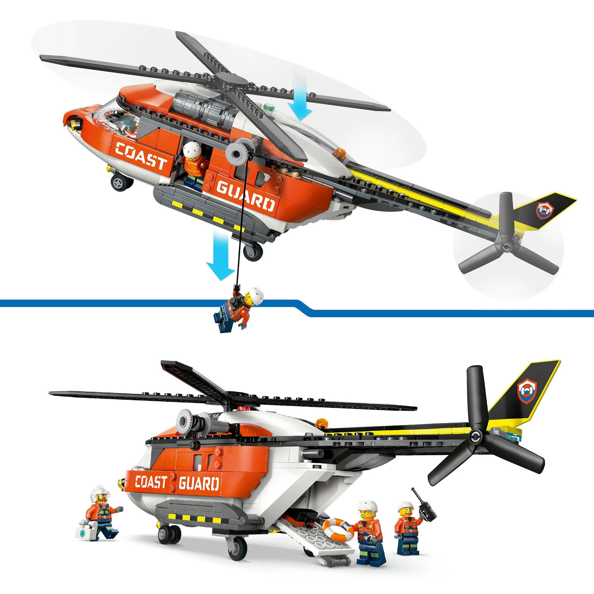 LEGO® Konstruktionsspielsteine »Hubschrauber der Küstenwache (60503), LEGO City« Made in Europe