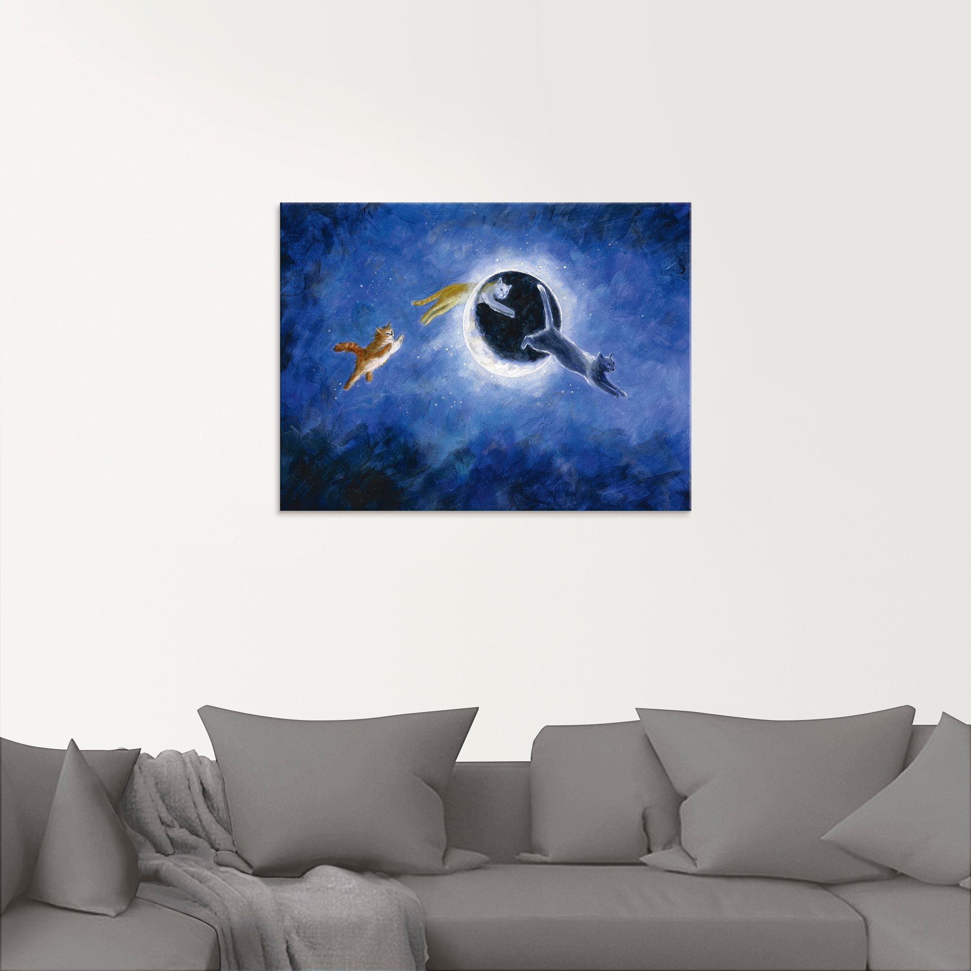 Artland Glasbild »In der Nacht sind alle Katzen grau«, Haustiere, (1 St.), in verschiedenen Größen