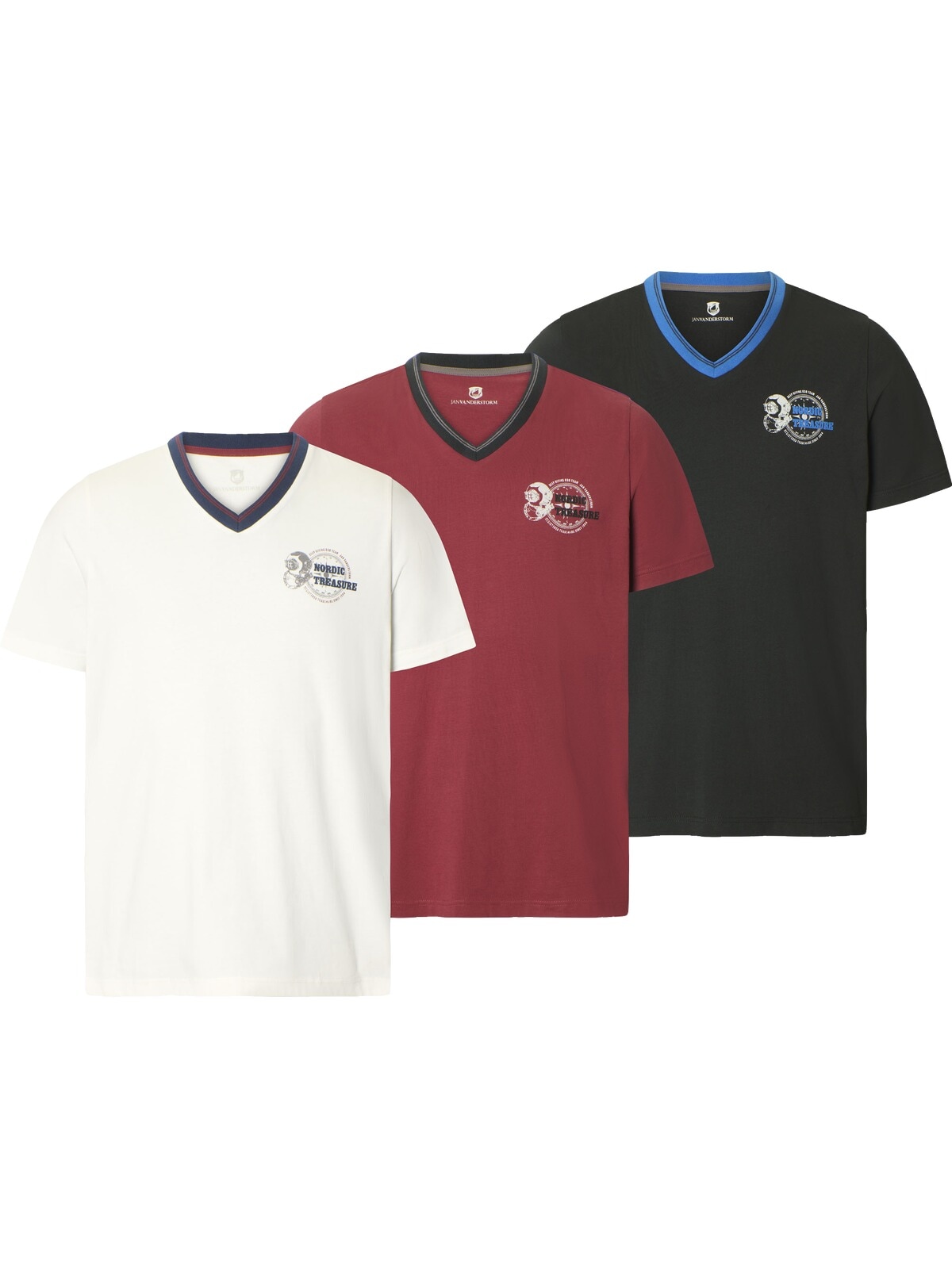 Jan Vanderstorm V-Shirt »3er Pack T-Shirt STIGLUND«