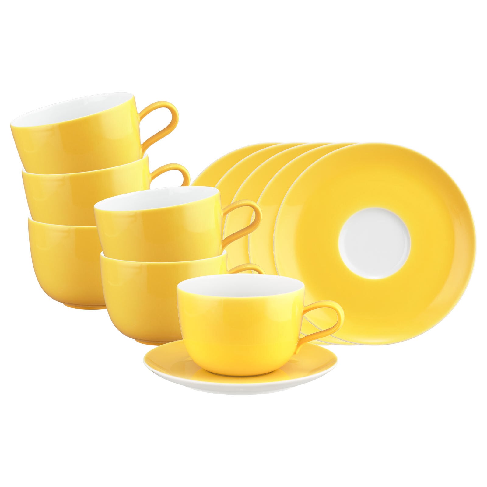 Seltmann Weiden Tasse »Milchkaffeetassen mit Untertassen Liberty Pure Colors 380 ml 6er Set« Spülmaschinenfest, Mikrowellensicher, Ofenfest
