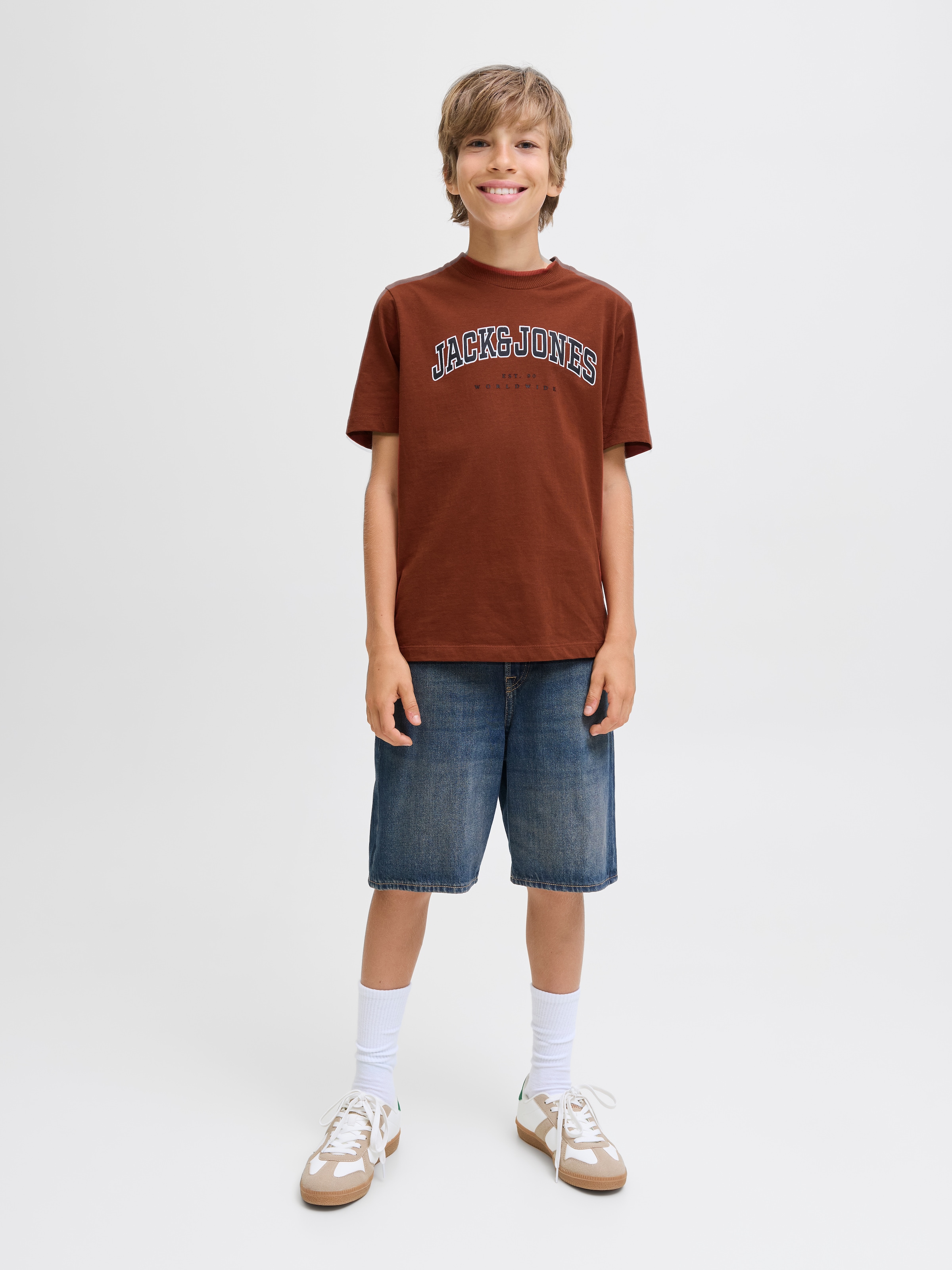 Jack & Jones Junior Rundhalsshirt »JJECALEB VARSITY TEE SS O-NECK NOOS JNR«