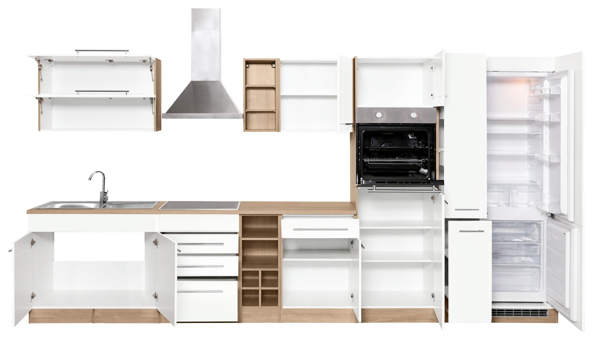 KOCHSTATION Küchenzeile »KS-Eton« ohne E-Geräte, Breite 390 cm