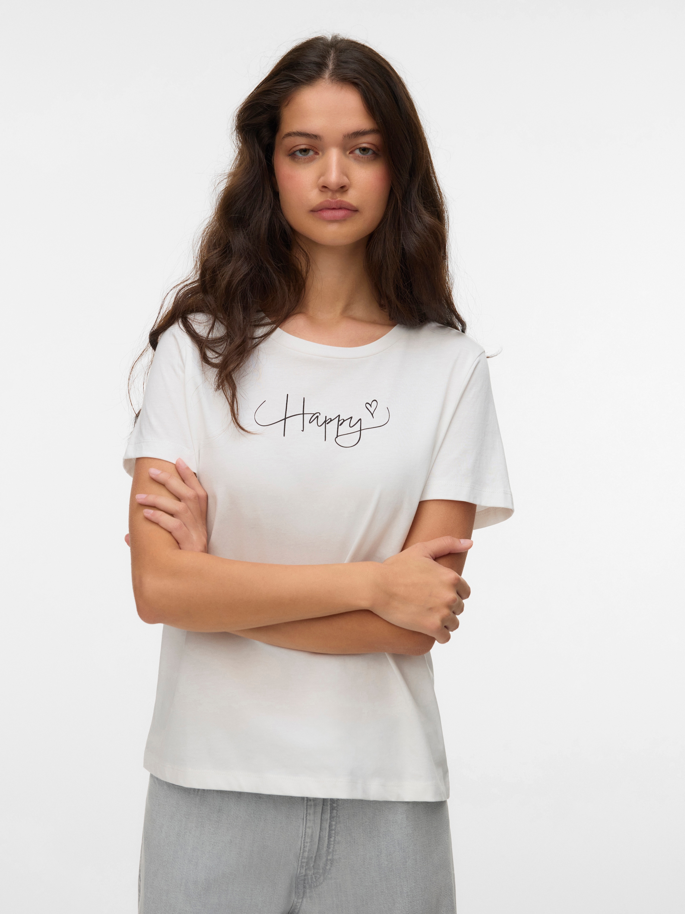 Vero Moda Kurzarmshirt »VMKILANO S/S O-NECK T-SHIRT JRS BTQ« Baumwolle, regular fit