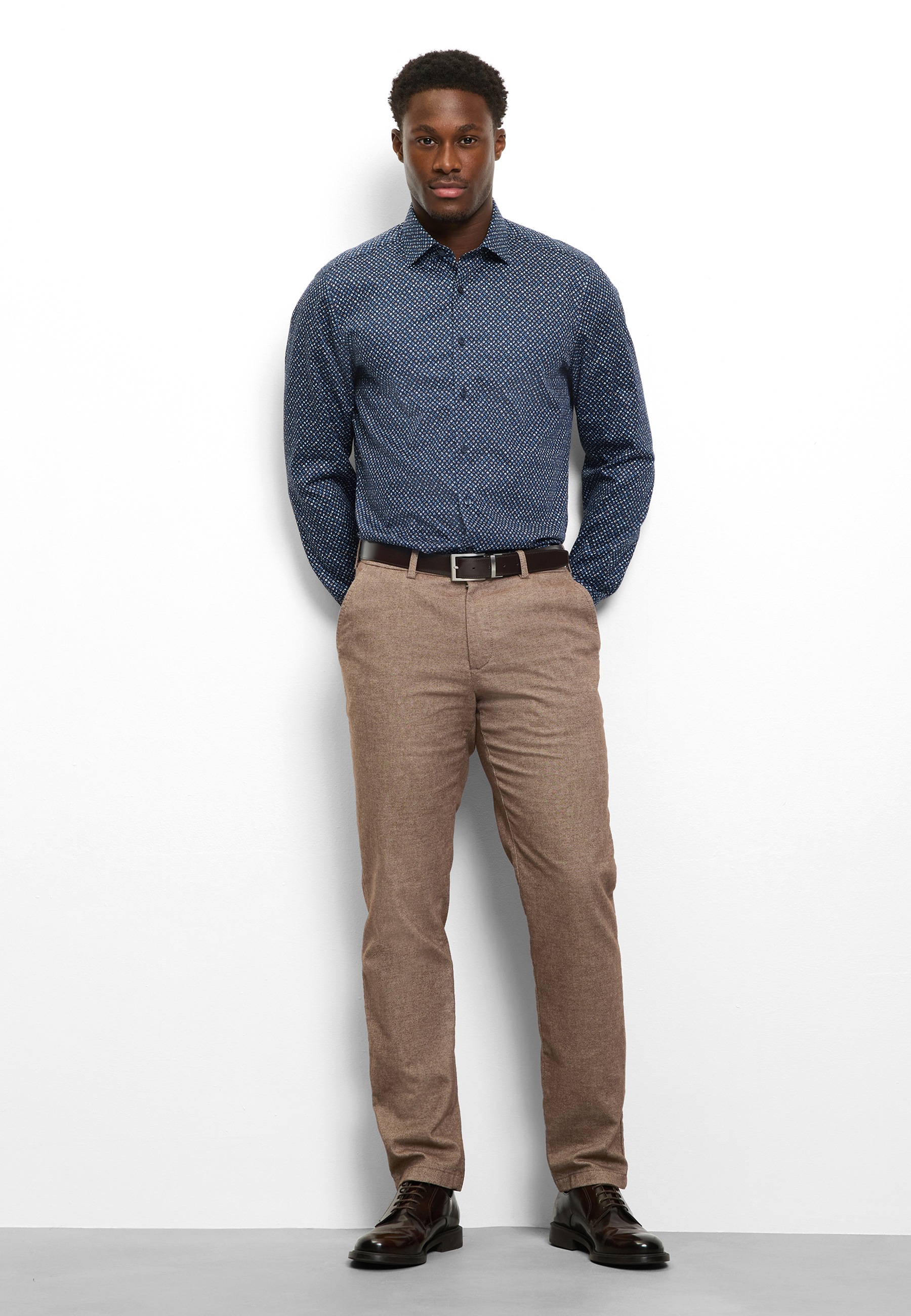 OLYMP Langarmhemd »Level Five« Businesshemd, body fit, New York Kentkragen, gemustert