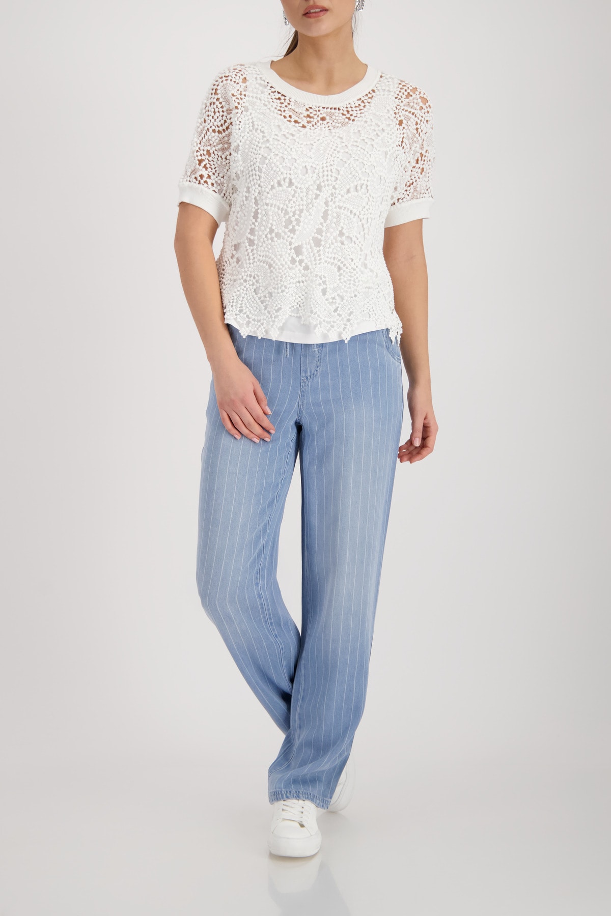 Monari Ajourpullover »Pullover Basic Spitze« aus Spitze