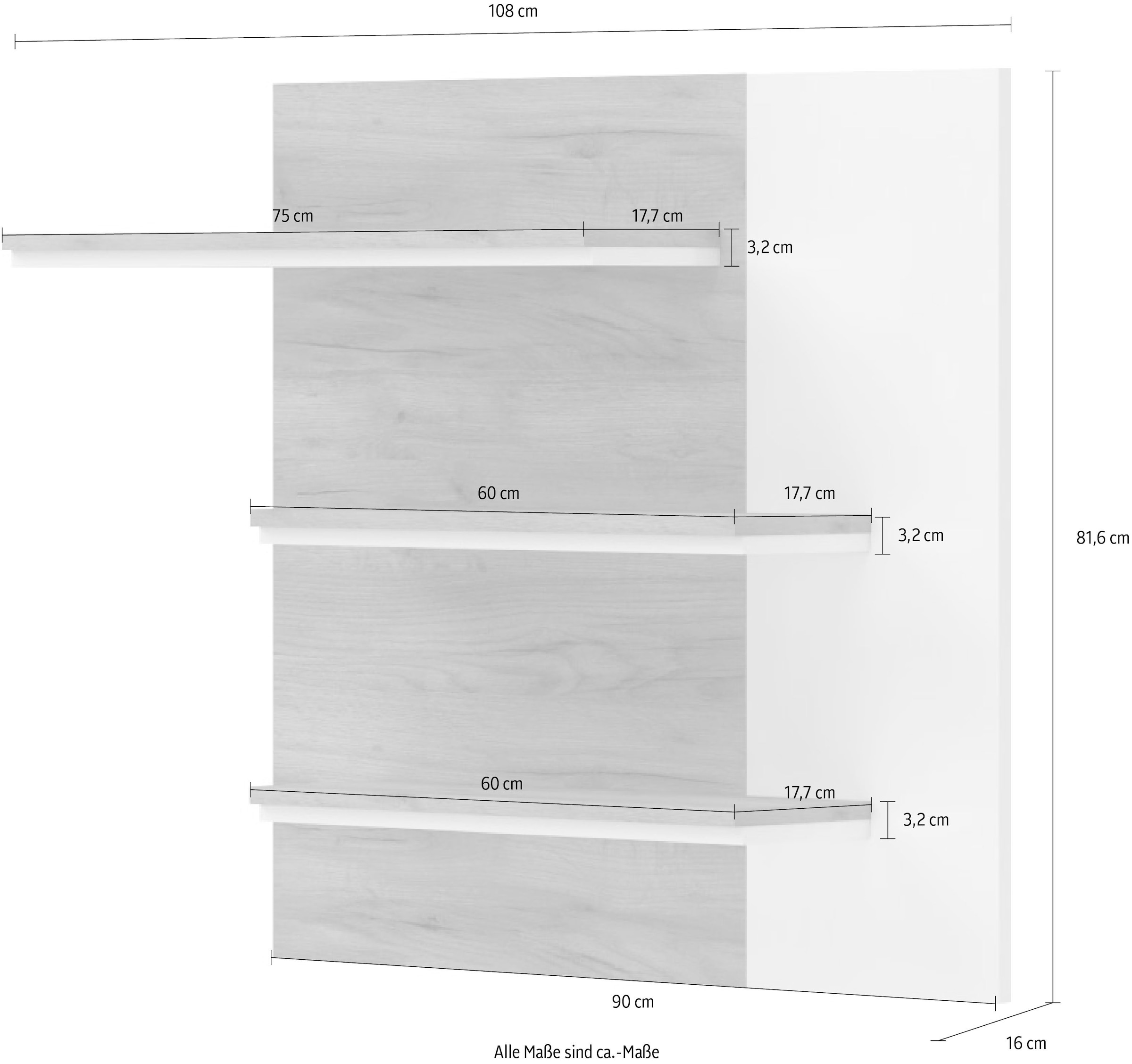 Places of Style Wandregal »Stela«, weiss UV-lackierte Front, Breite: 108 cm  bestellen im OTTO Online Shop