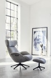 FLEXLUX Relaxsessel »Fernsehsessel More, ergonomisch, drehbar, robuster Fuß, Scandi«, Premium Komfort, Rücken- & Kopfteilverstellung, drehbar, Fuß schwarz