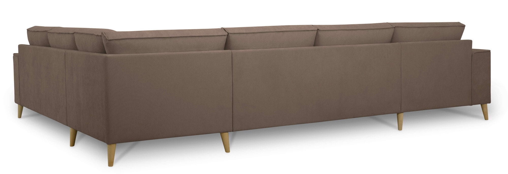 OTTO home Wohnlandschaft »Oland Skandi, weicher Chenille-Stoff« U-Form, 342 cm, Wellenunterfederung, Skandi-Design, Massivholzfüße