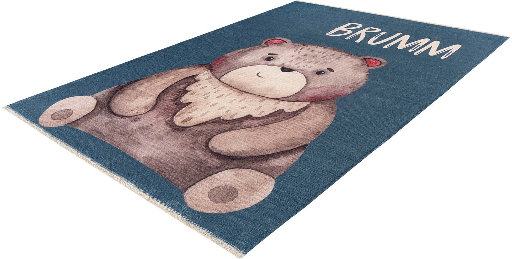 Obsession Kinderteppich »My Greta 613« rechteckig 6 mm Höhe Kurzflor, Motiv Bär, mit Fransen, Kinderzimmer