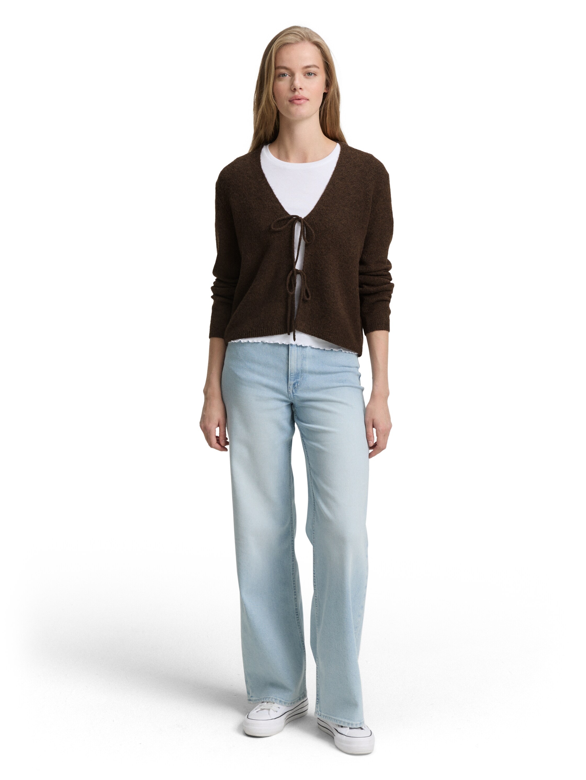 TOM TAILOR Denim Cardigan, mit Schleifen