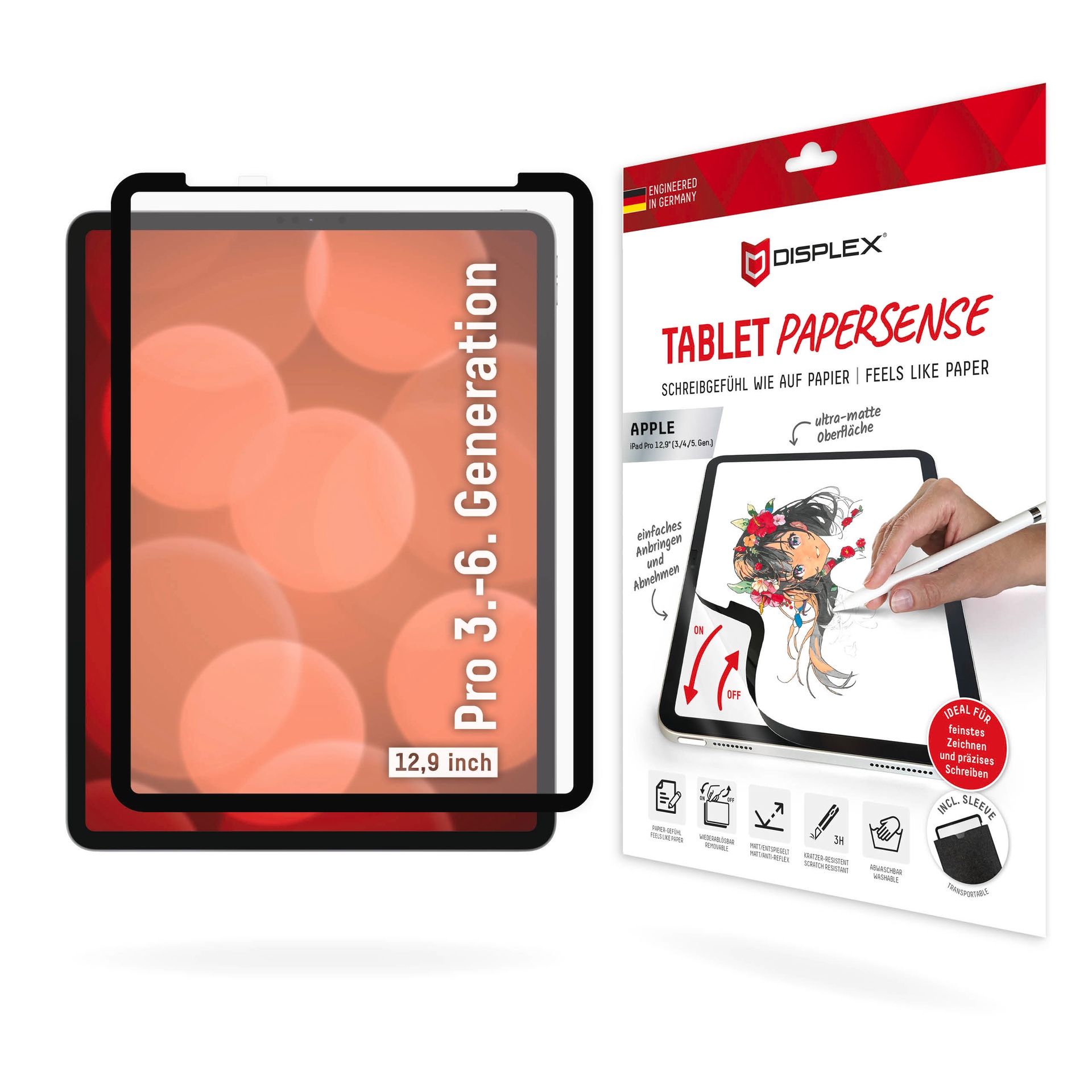 Displex Displayschutzfolie »Tablet PaperSense«, für Apple iPad Pro 12,9 (3./4./5./6. Gen.),...