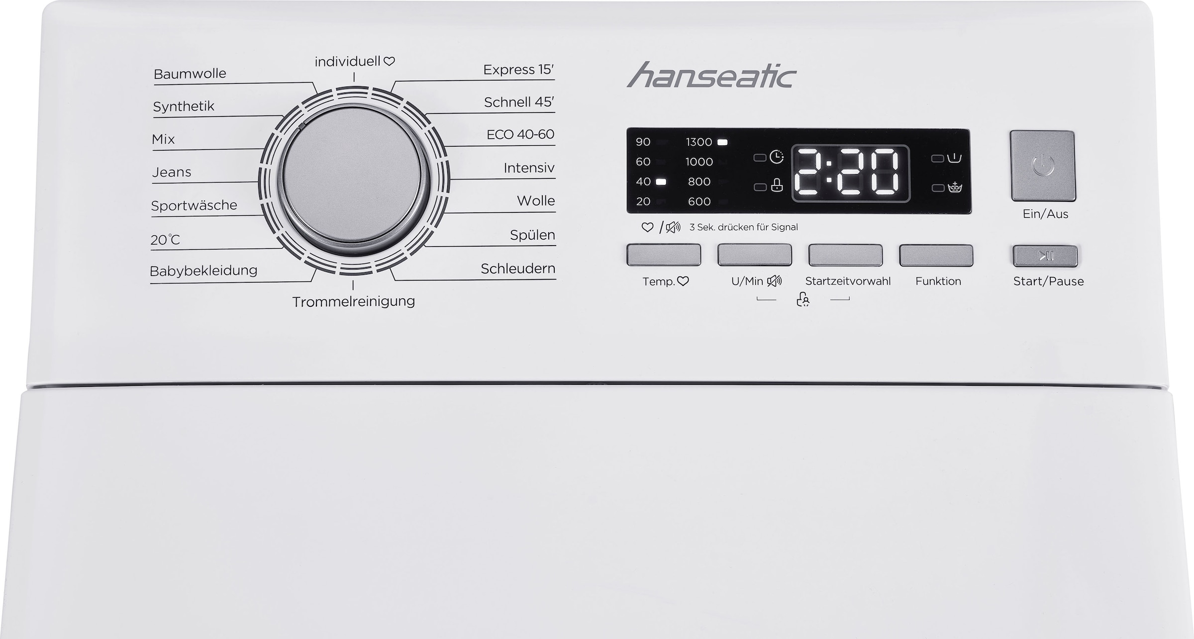 Hanseatic Waschmaschine Toplader, HTW8013C, 8 OTTO Überlaufschutzsystem online U/min, kg, bei Mengenautomatik, 1300