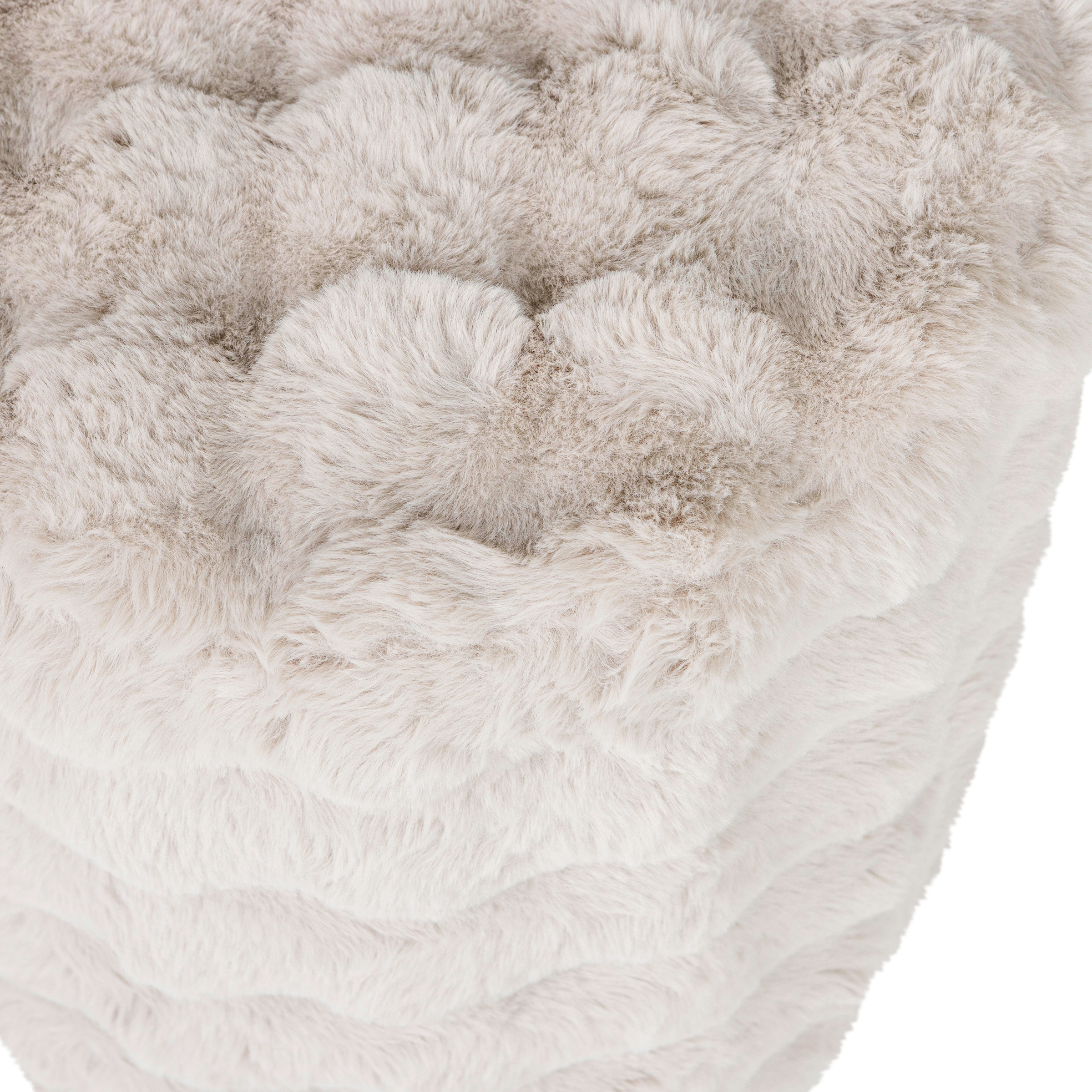 WOOOD Hocker »Olven mit Dream-Flauschbezug und runder Form B 46 x T 46 x H 46 cm« Gute Verschleißfestigkeit, flauschige Haarstruktur, montiert geliefert