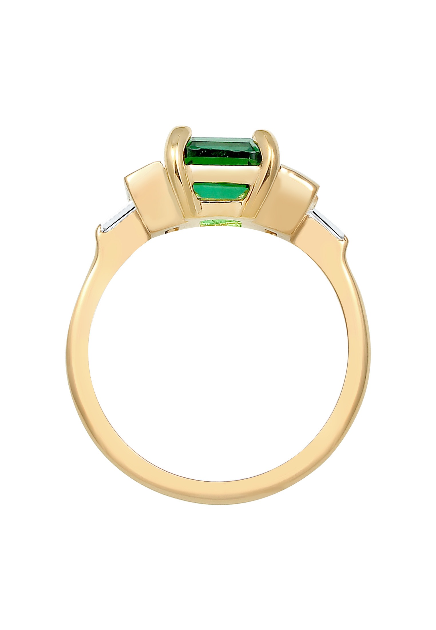 Elli Premium Silberring »Ring Topas Grün 925 Sterling Silber Gold-plated«