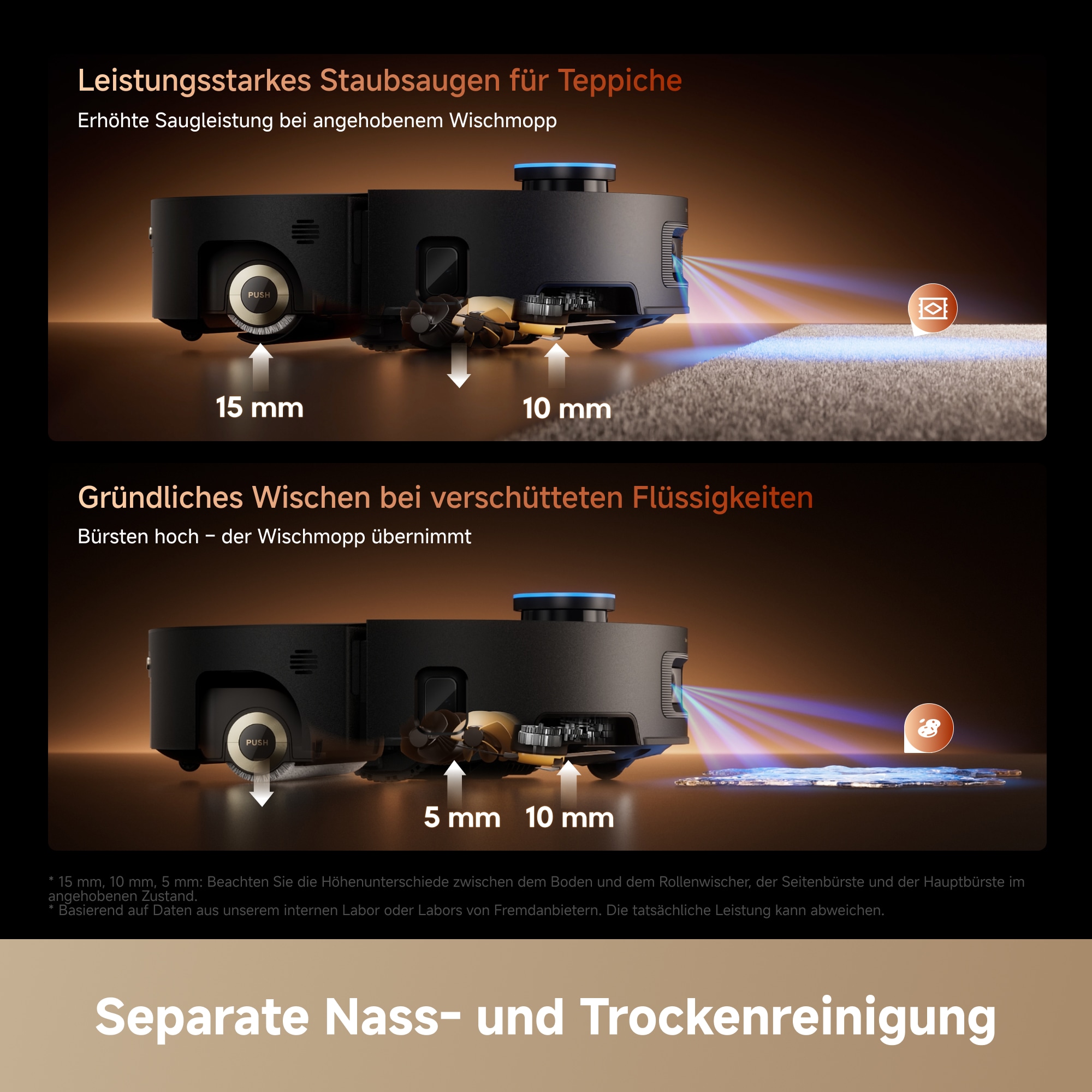 Dreame Nass-Trocken-Saugroboter »Aqua20 Pro Ultra Roller X Complete Marble Black« Vollautomatische Absaugstation, App-Steuerung