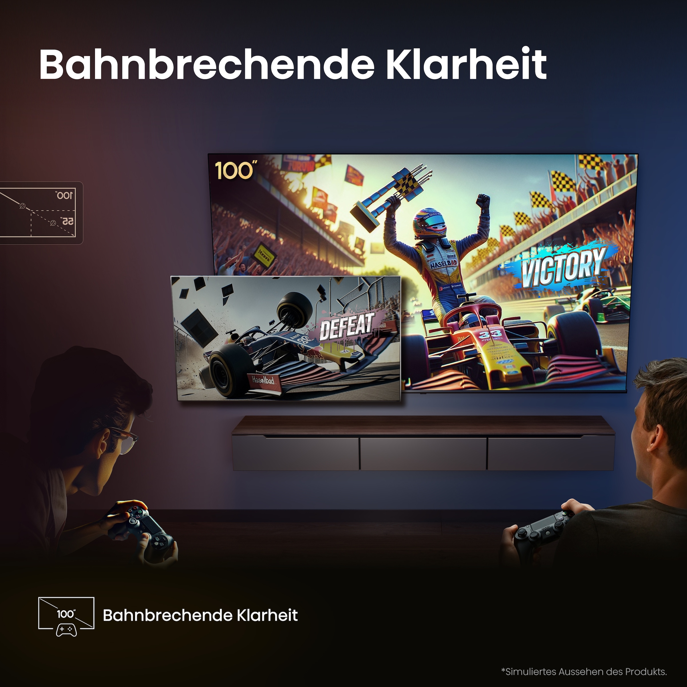 Hisense QLED-Fernseher »100E77NQ PRO«, 4K Ultra HD, Smart-TV, 4K UHD, QLED