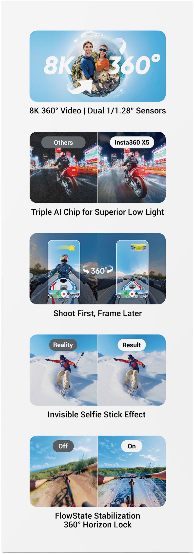 Insta360 Action Cam »X5 Essentials Bundle« 8K Bluetooth