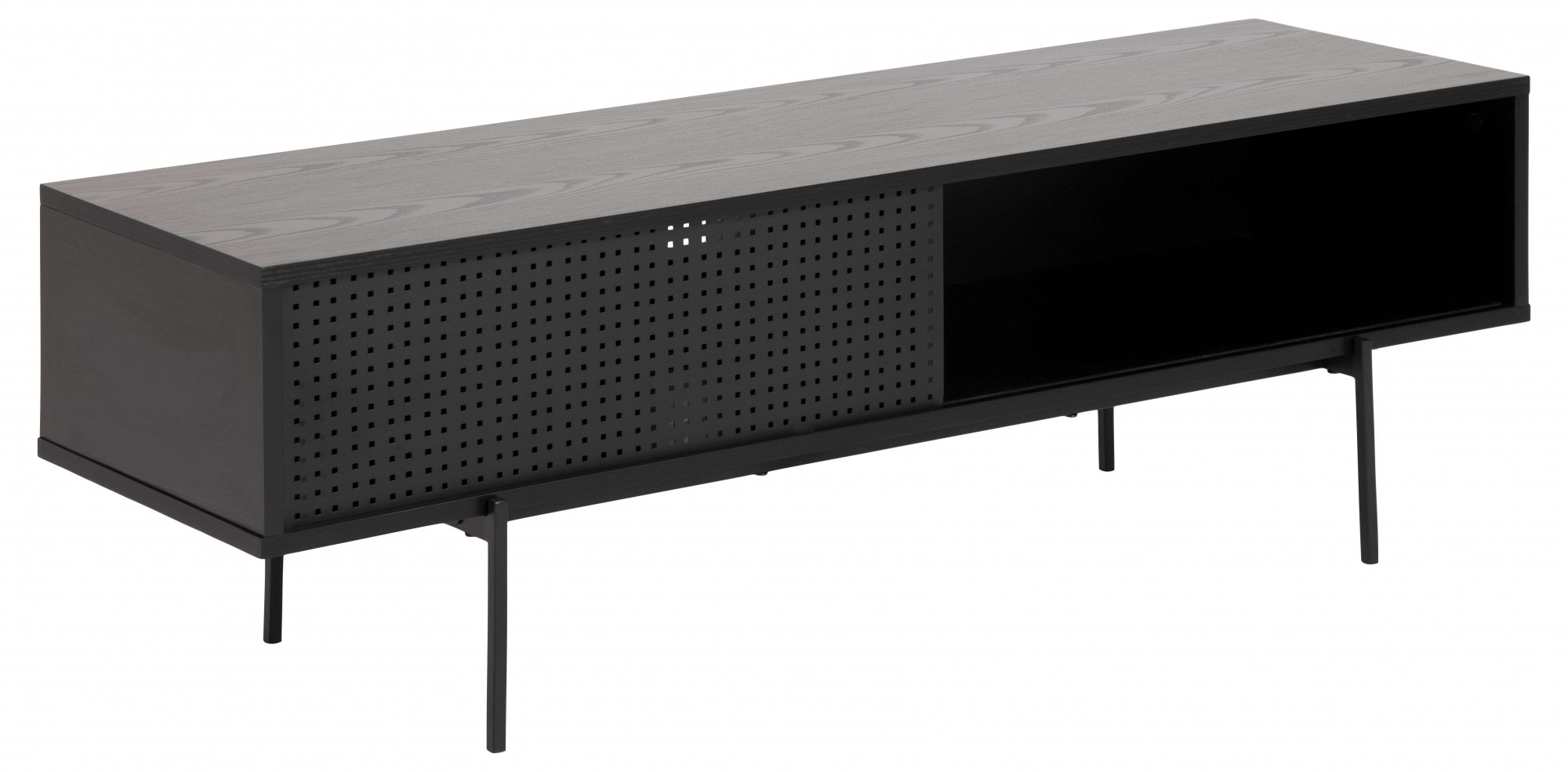 ACTONA GROUP TV-Schrank »Angus«, TV-Bank,TV Tisch mit 1 Schiebetür schwarz. Höhe 44,50 cm