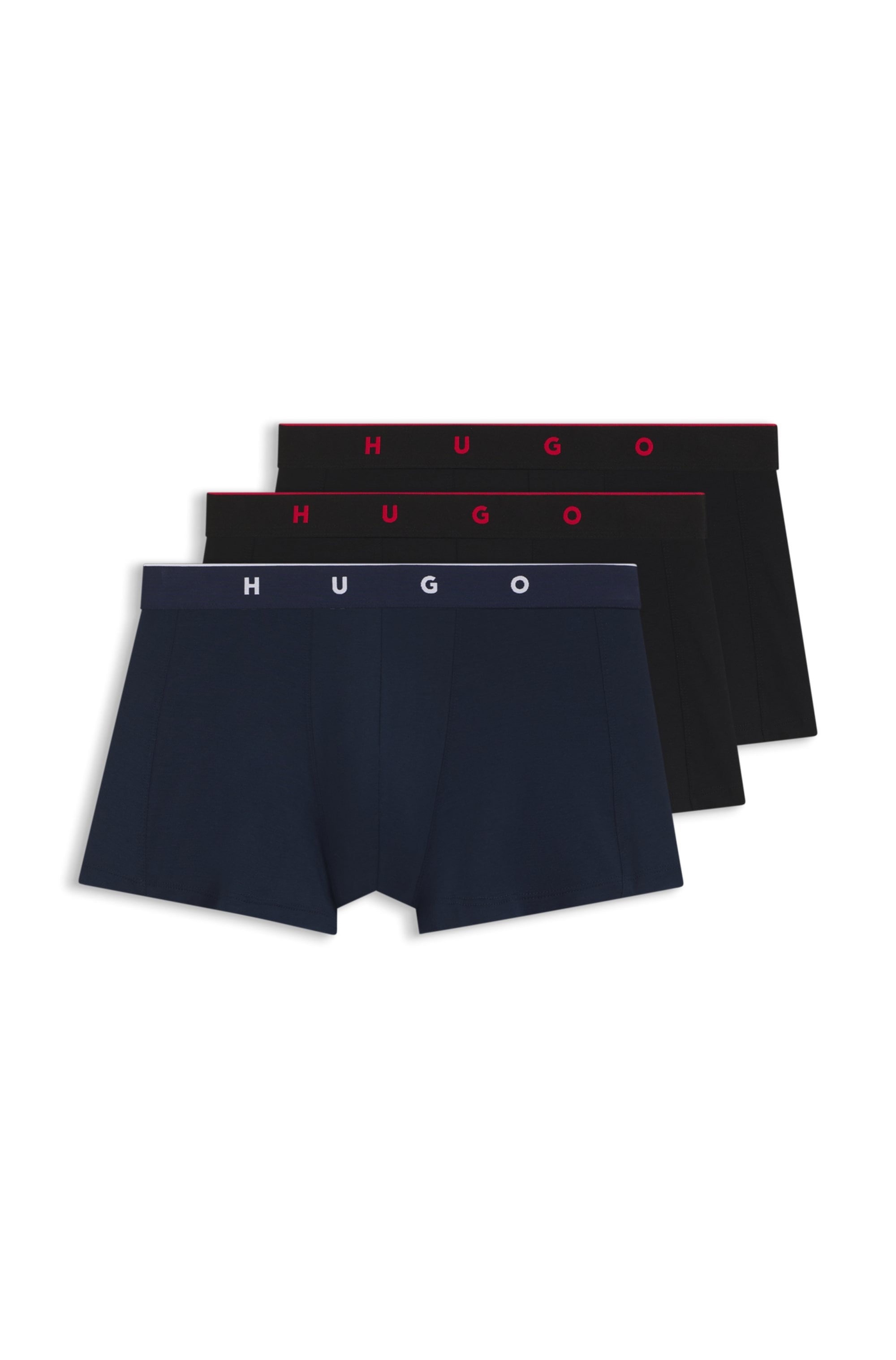HUGO Underwear Trunk »TRIPLET TITAN« 3 Stk. aus Jacquard mit außenliegendem Bund