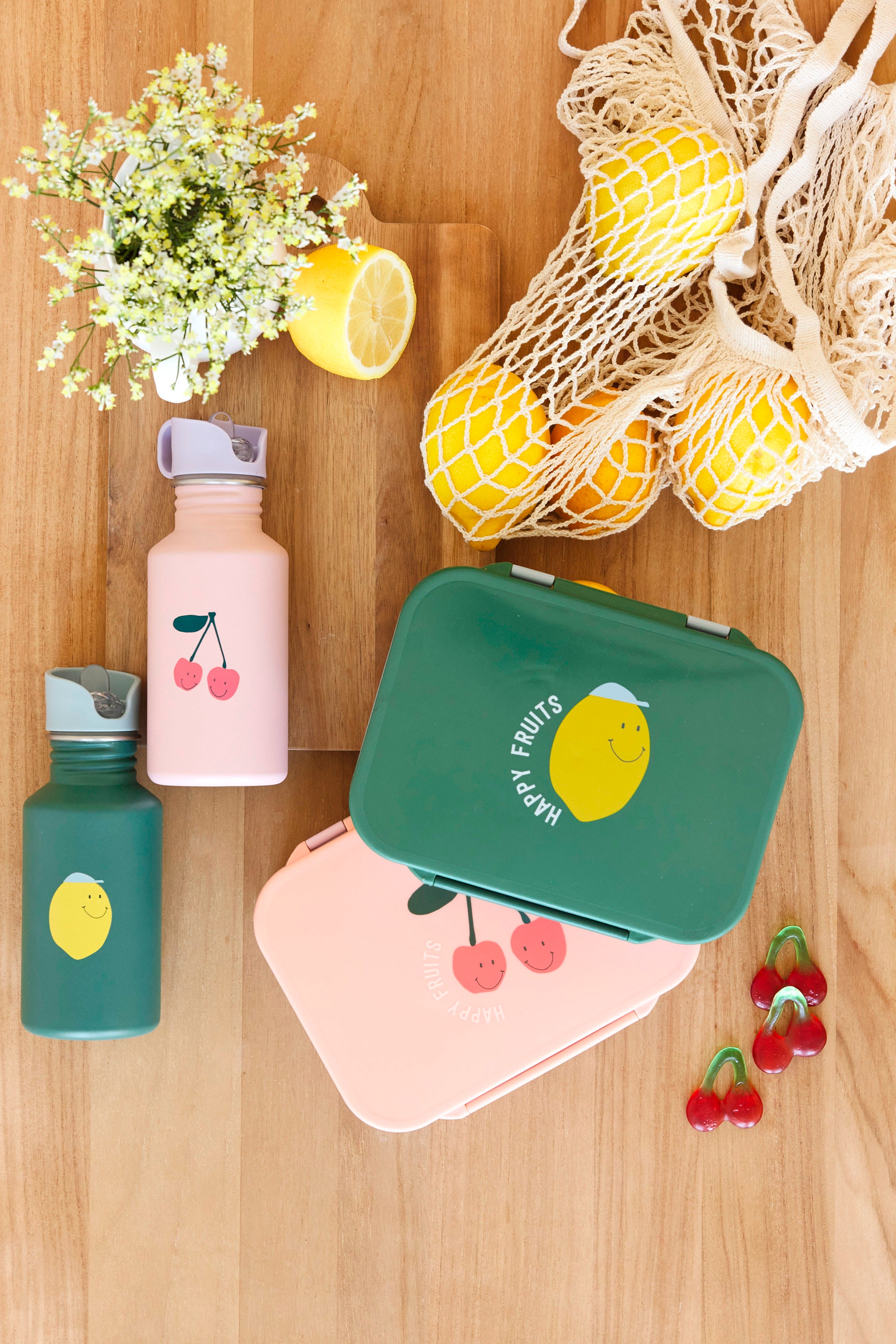 LÄSSIG Trinkflasche »Happy Fruits Zitrone« inkl. Sportverschluss