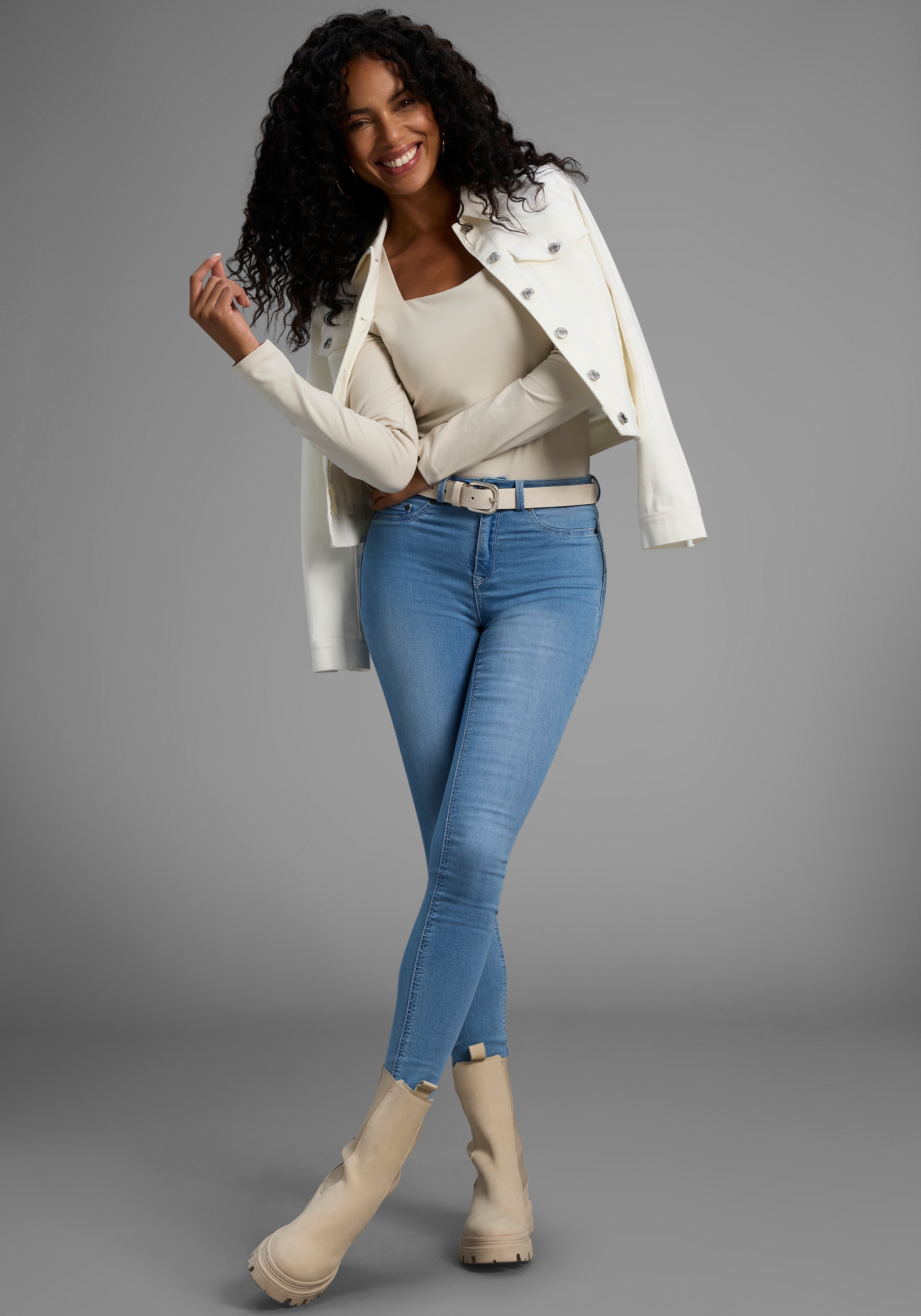 Arizona Skinny-fit-Jeans »Ultra Stretch«, skinny-fit, betonte Taille, shaping-Effekt, high Waist