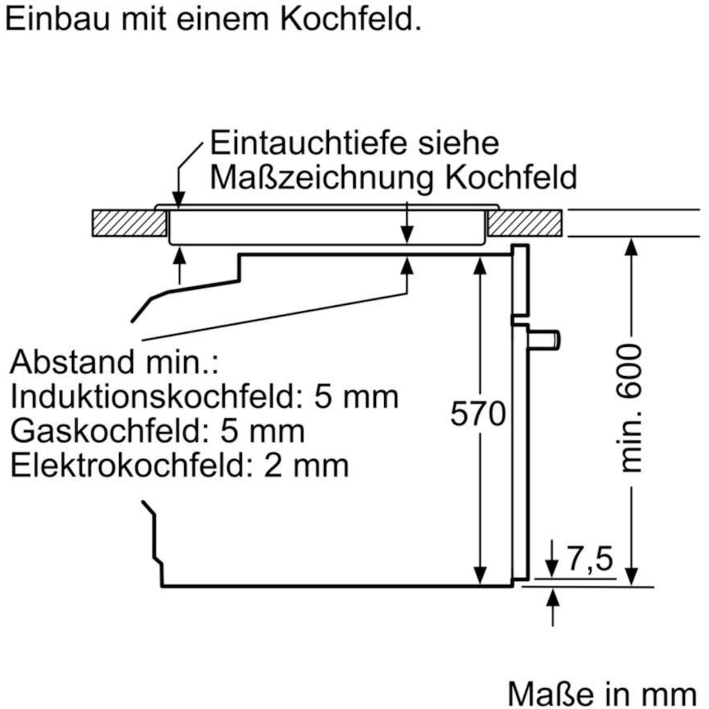 BOSCH Einbaubackofen »HBA533BS1«, 4, HBA533BS1, mit Teleskopauszug nachrüstbar, ecoClean Direct