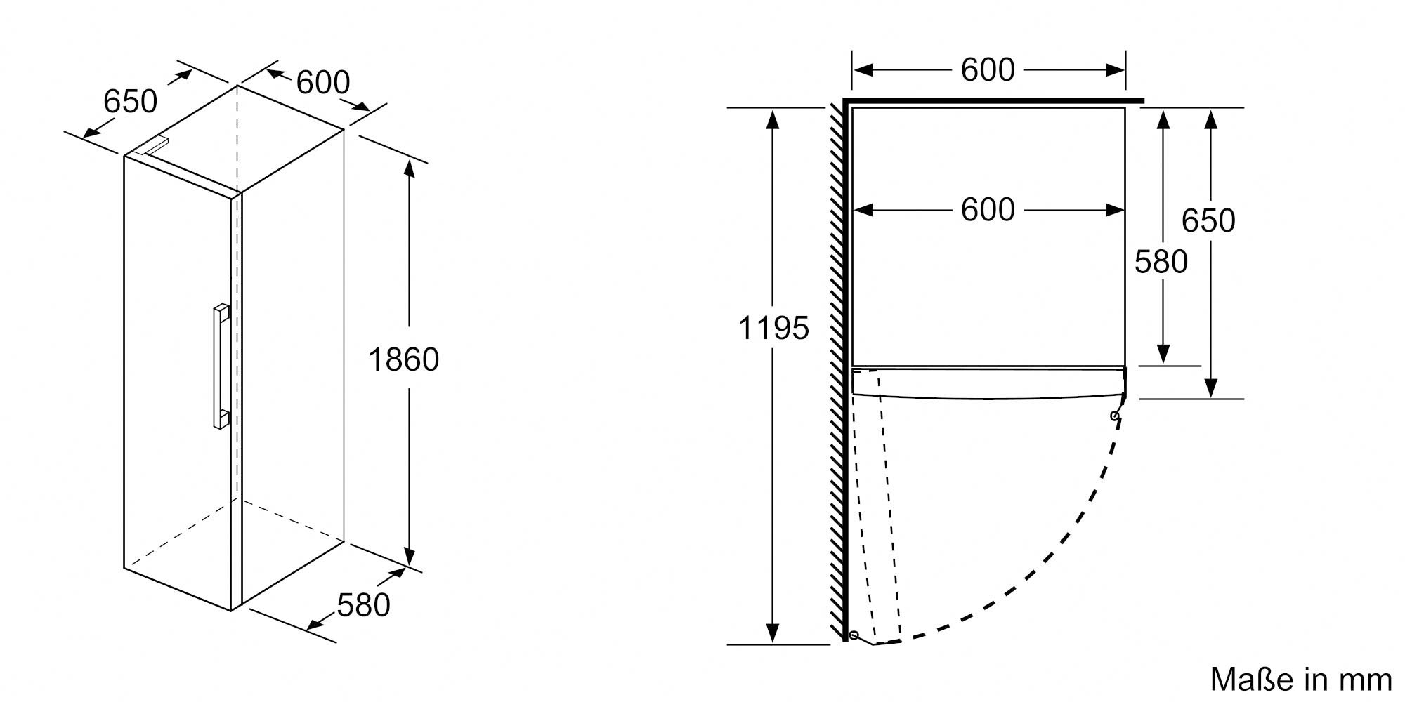 BOSCH European Side-by-Side »KAN95VLEP«, 186 cm hoch, 120 cm breit, mit Schnellkühlfunktion-höhenverstellbare Füße-Flaschenregal