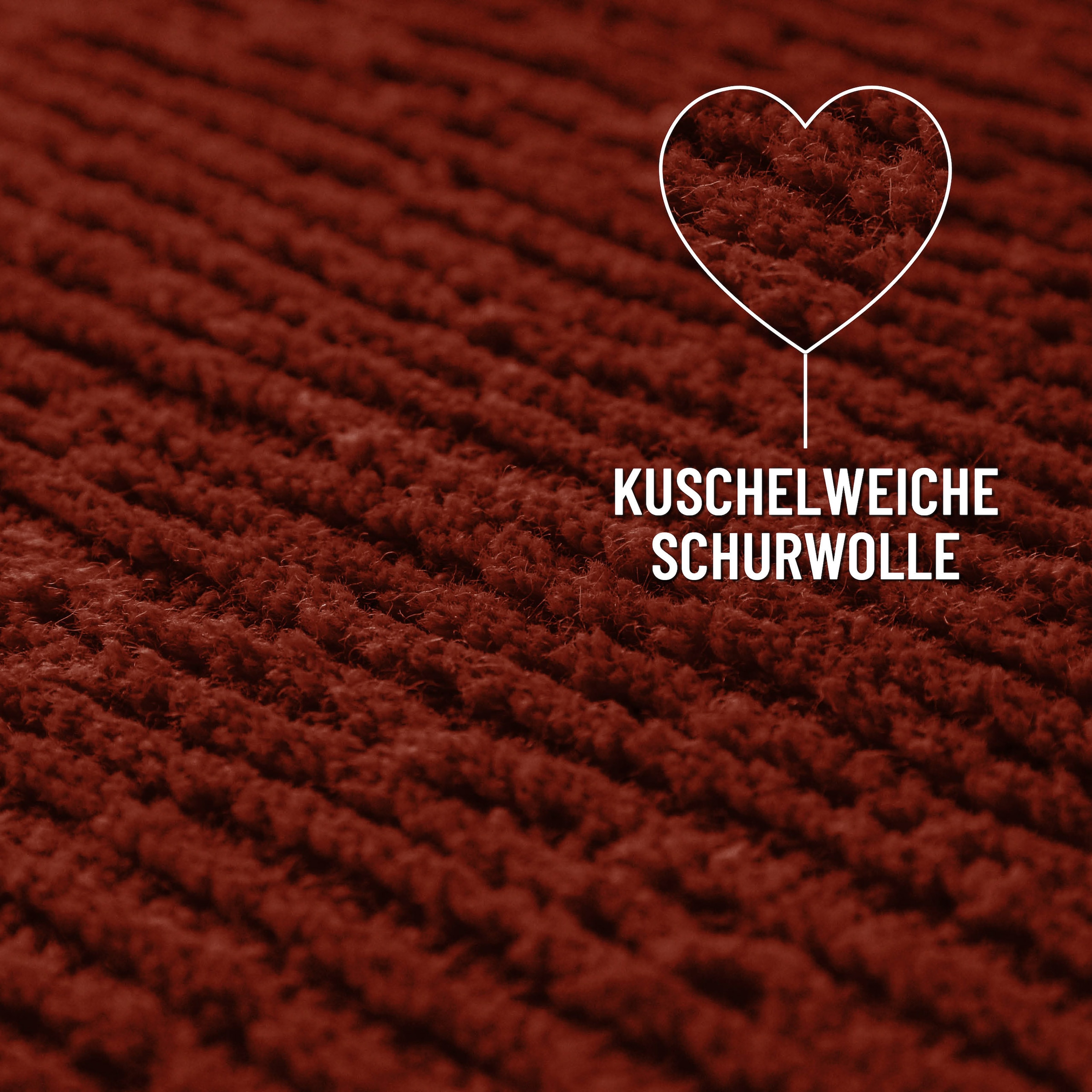 Wecon home Teppich »Castello ONE« rechteckig 7 mm Höhe Schurwolle, Kurzflor mit Hoch-Tief-Effekt, Wohnzimmer, Streifenmuster