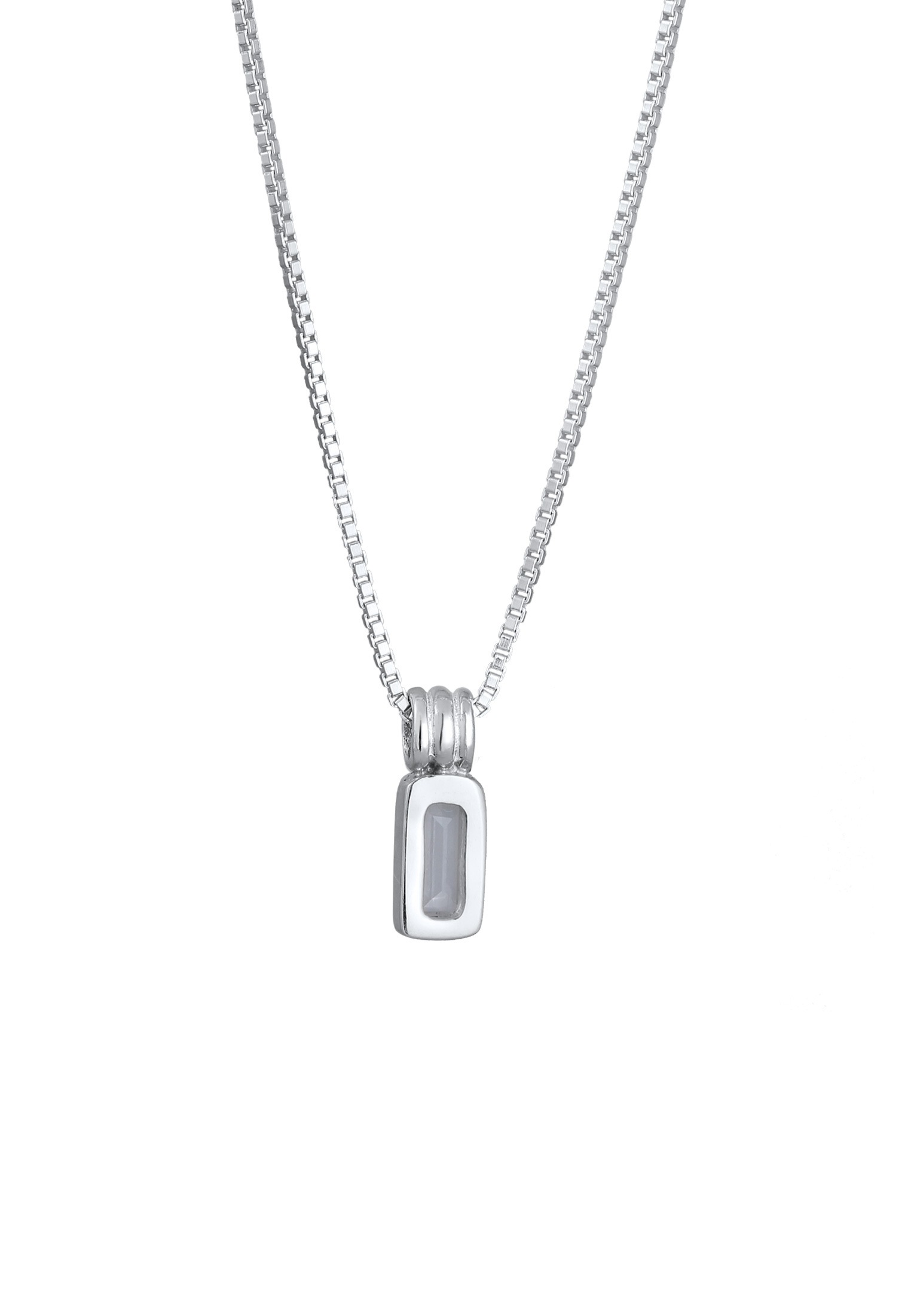 Kuzzoi Kette mit Anhänger »Halskette Topas Rechteck Weiß 925 Sterling Silber«