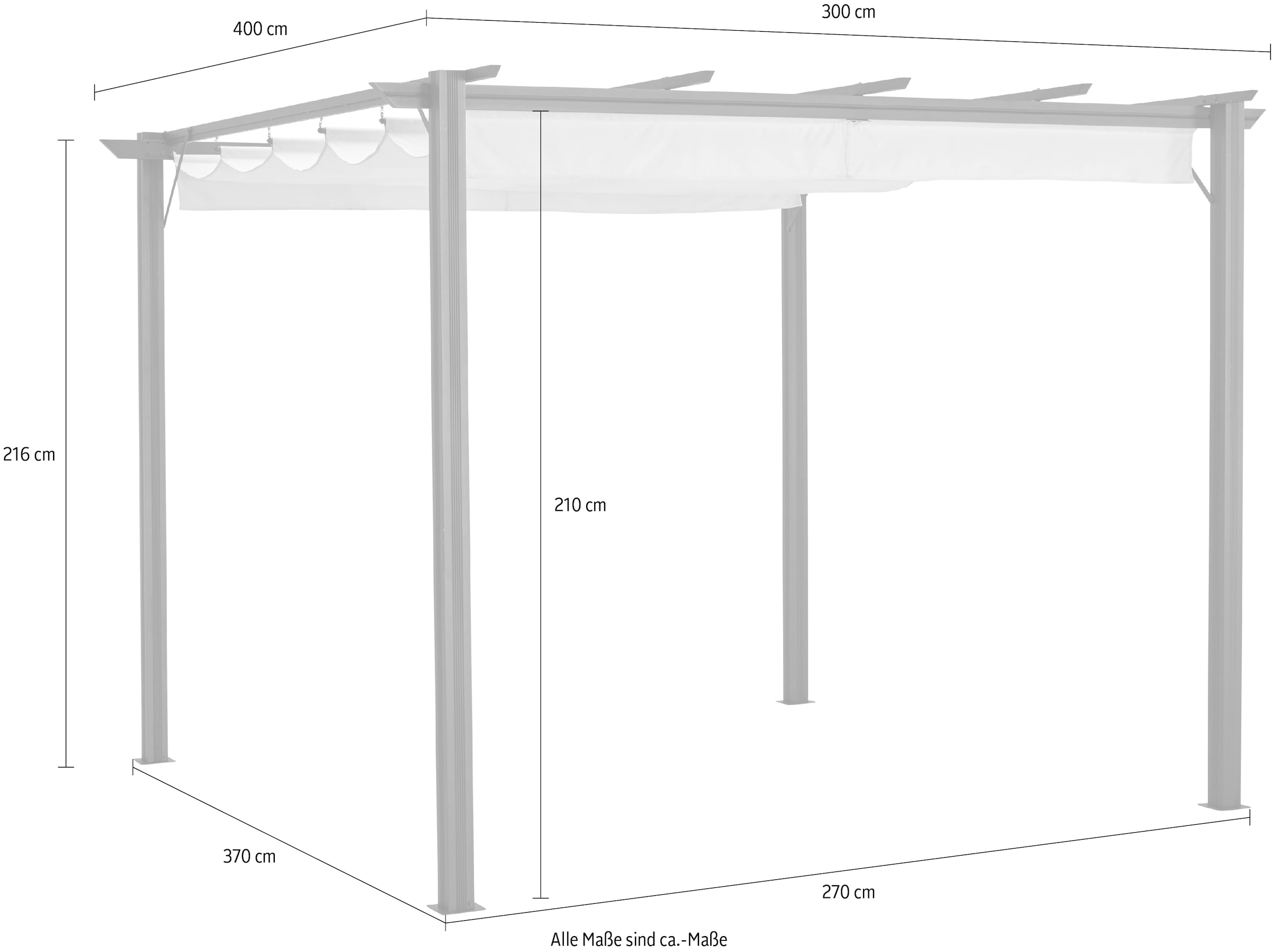 KONIFERA Pavillon »Pergola Tilos«, BxTxH: 400x300x216 cm