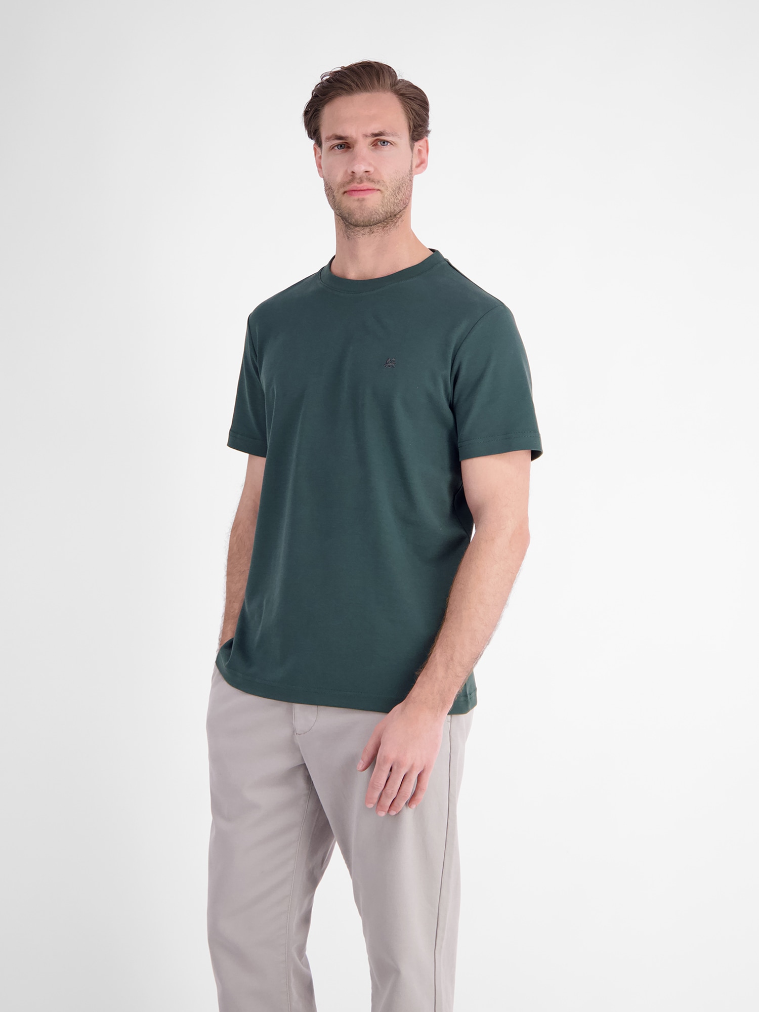 LERROS T-Shirt »Legeres T-Shirt mit Rundkragen aus reiner Baumwolle«