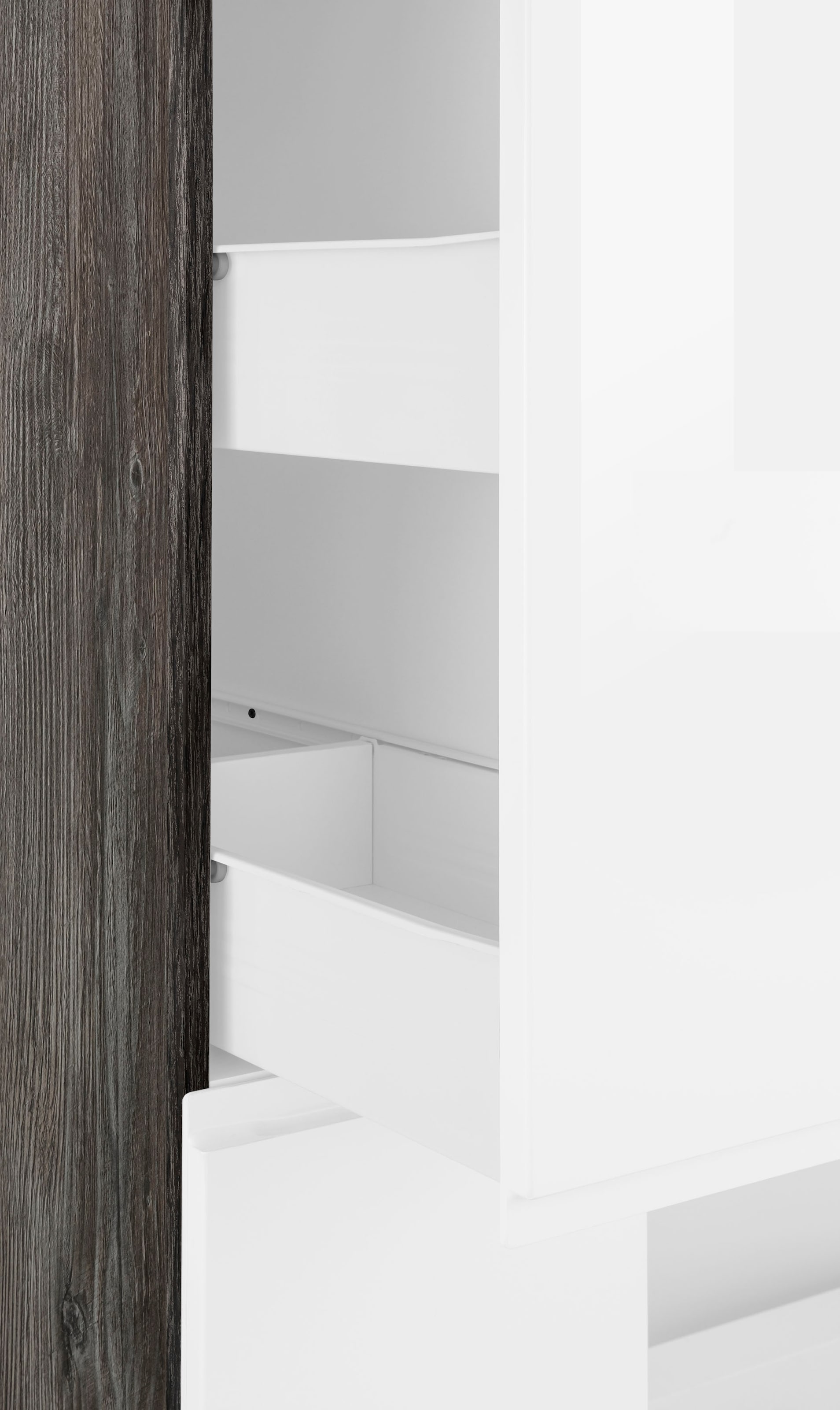 KOCHSTATION Apothekerschrank »KS-Virginia«, 200 cm hoch 30 cm breit, 2 Auszüge mit 5 Ablagen, griffloses Design