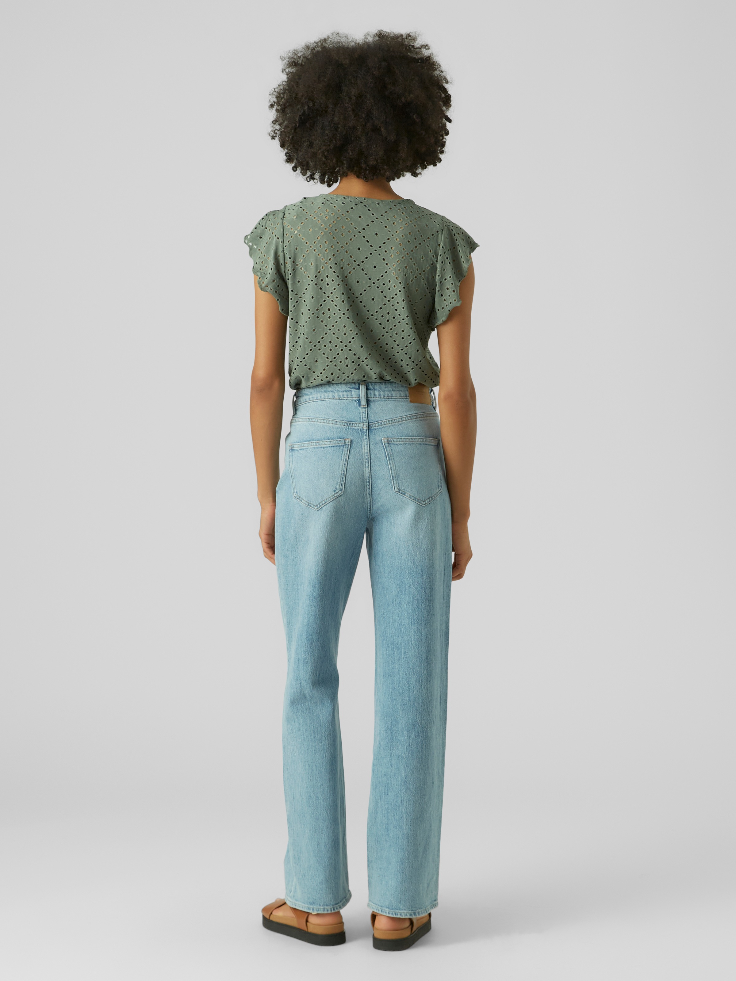 Vero Moda Rundhalsshirt »VMTASSA SL FRILL TOP NOOS«