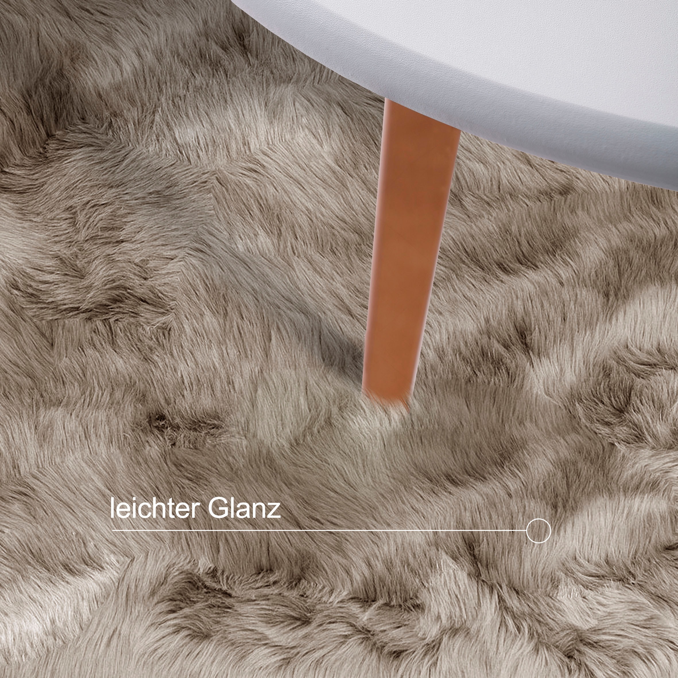 my home Hochflor-Teppich »Valeria Fellteppich kuschelig«, rechteckig, 60 mm Höhe, Kunstfell, weiche Teppiche, Wohnzimmer, Schlafzimmer, Esszimmer