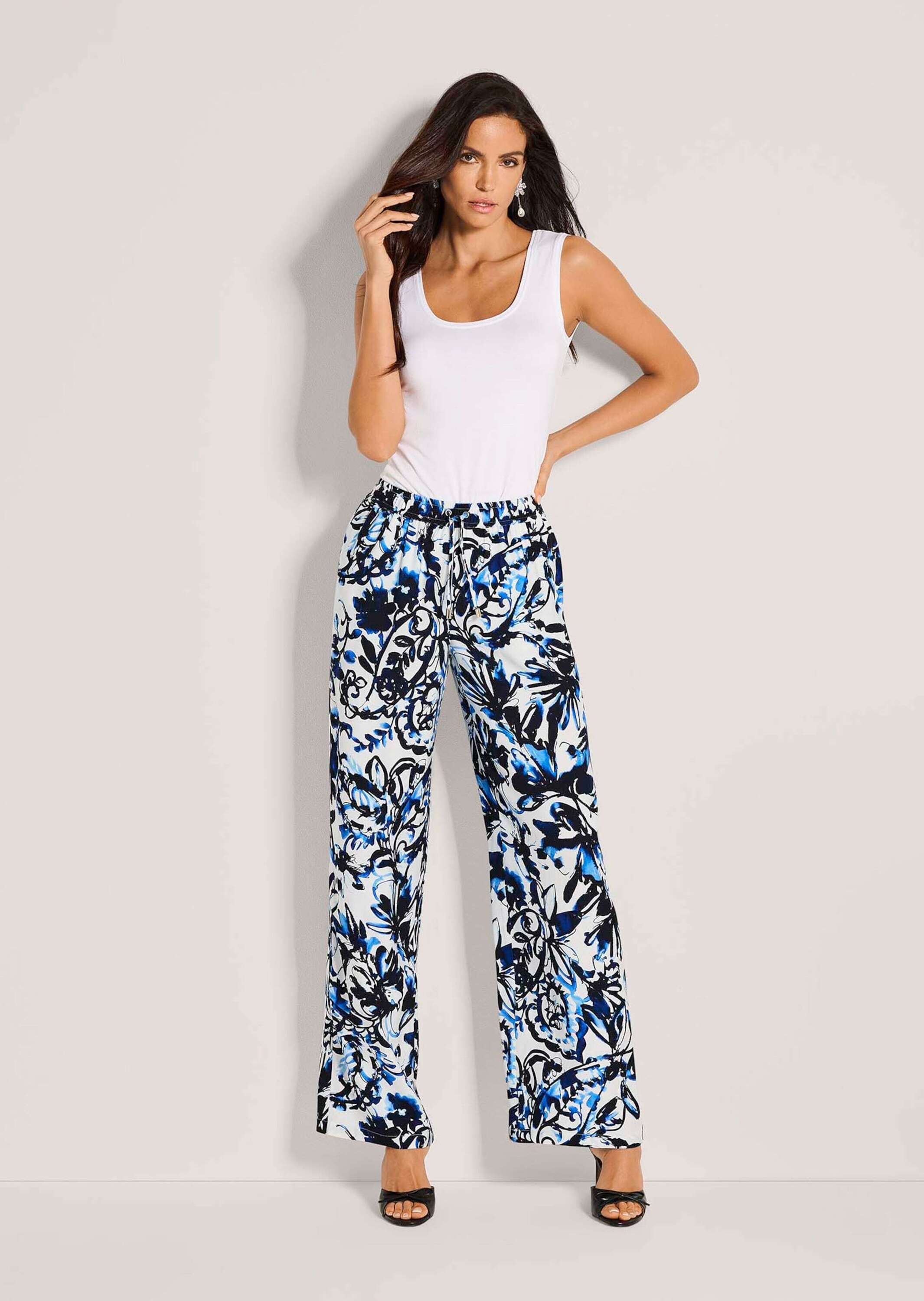 MADELEINE Chinos »Druckhose Sommerhose mit Allover-Print«  Druckhose mit Komfortbund und Tunnelzug