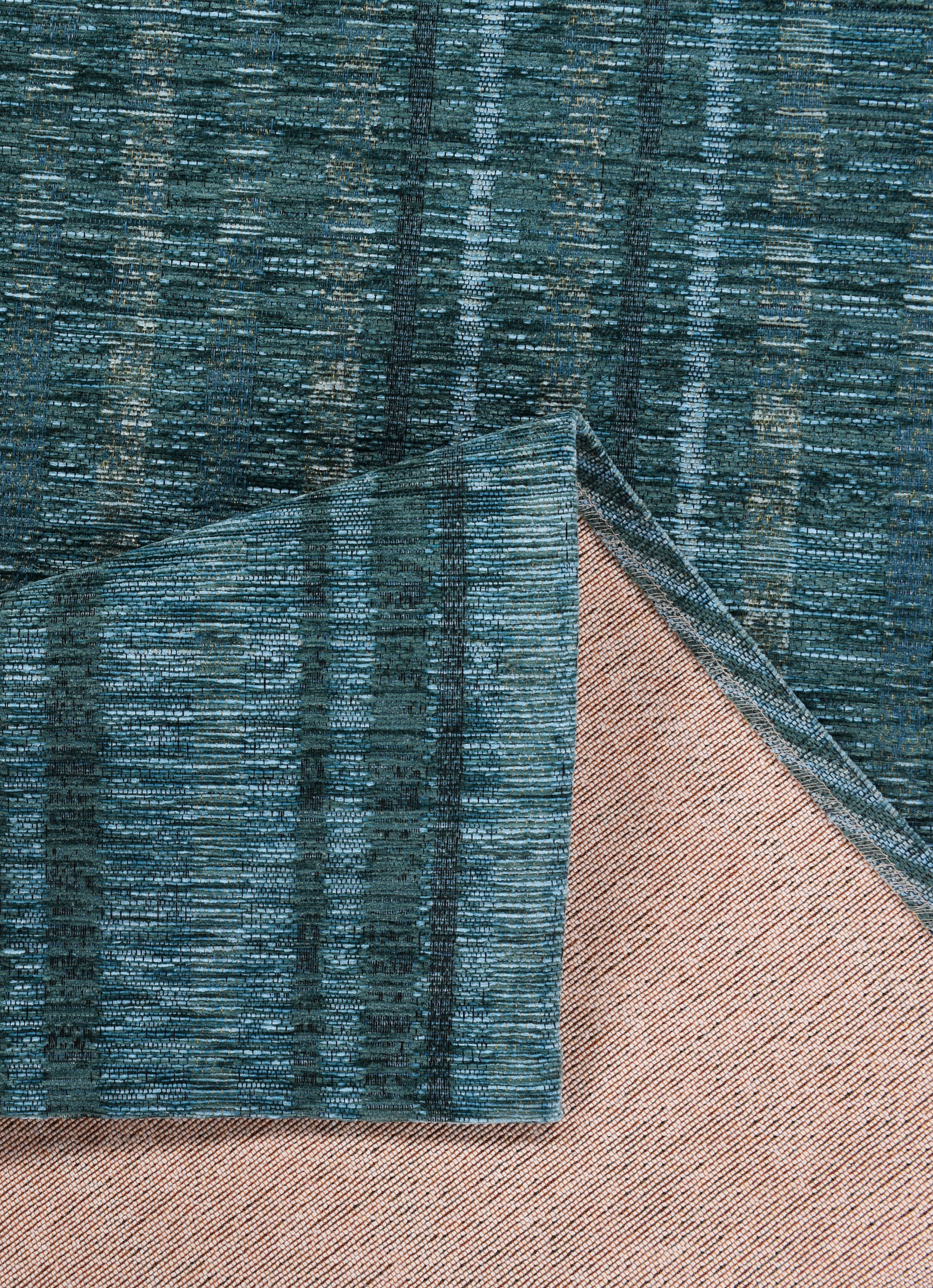 TOM TAILOR HOME Teppich »Stripy Pat«, rechteckig, 5 mm Höhe, Flachgewebe, modernes Patchworkdesign, gestreift, Chenille, Wohnzimmer