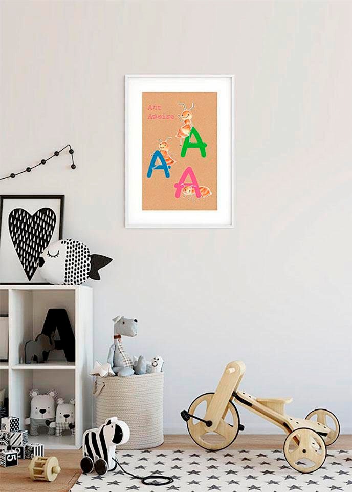 Komar Bild »ABC Animal A«, Buchstaben, (1 St.), Wandbild zur Dekoration - ohne Rahmen