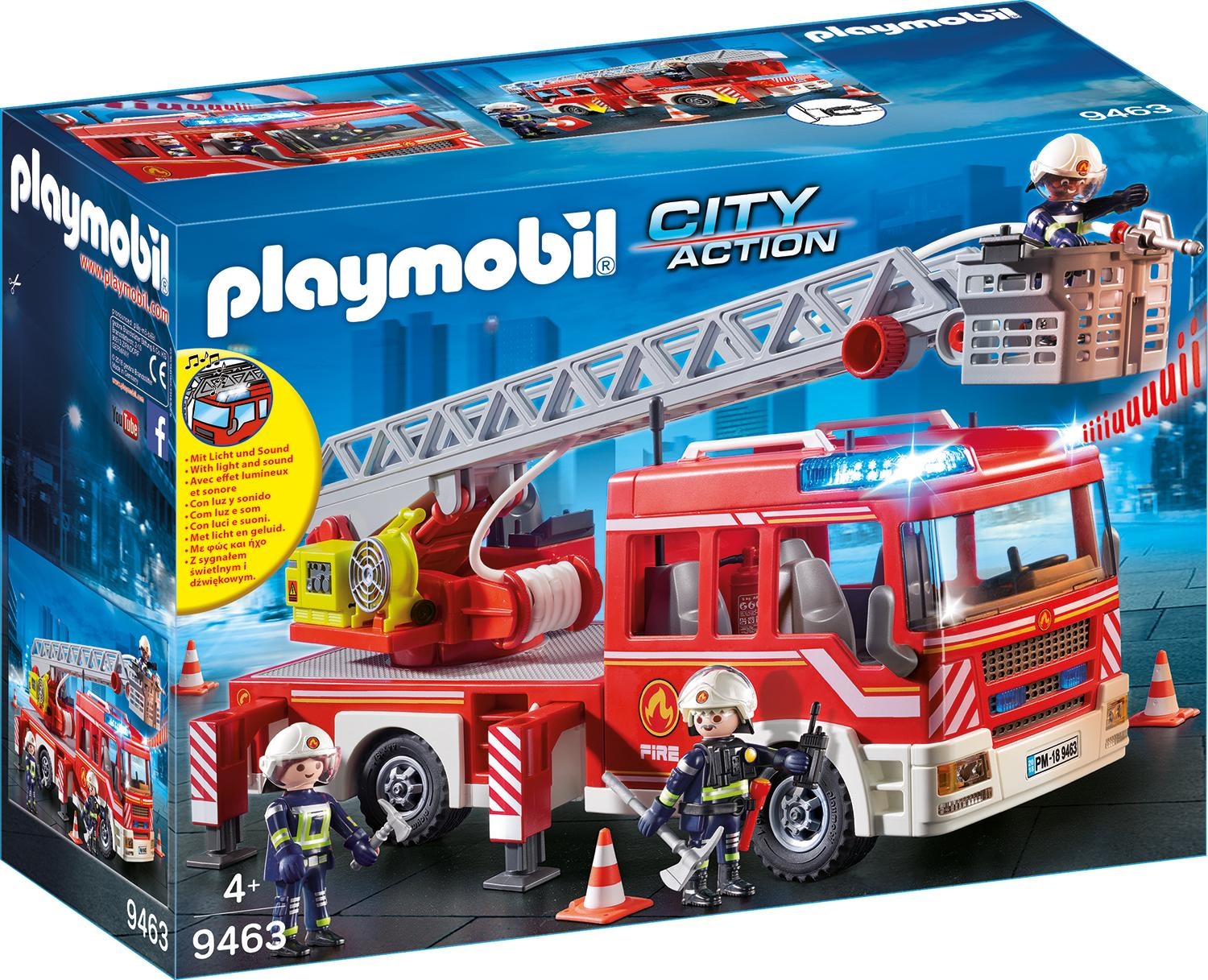 Playmobil® Konstruktions-Spielset »Feuerwehr-Leiterfahrzeug (9463), City Action«, Made in Germany