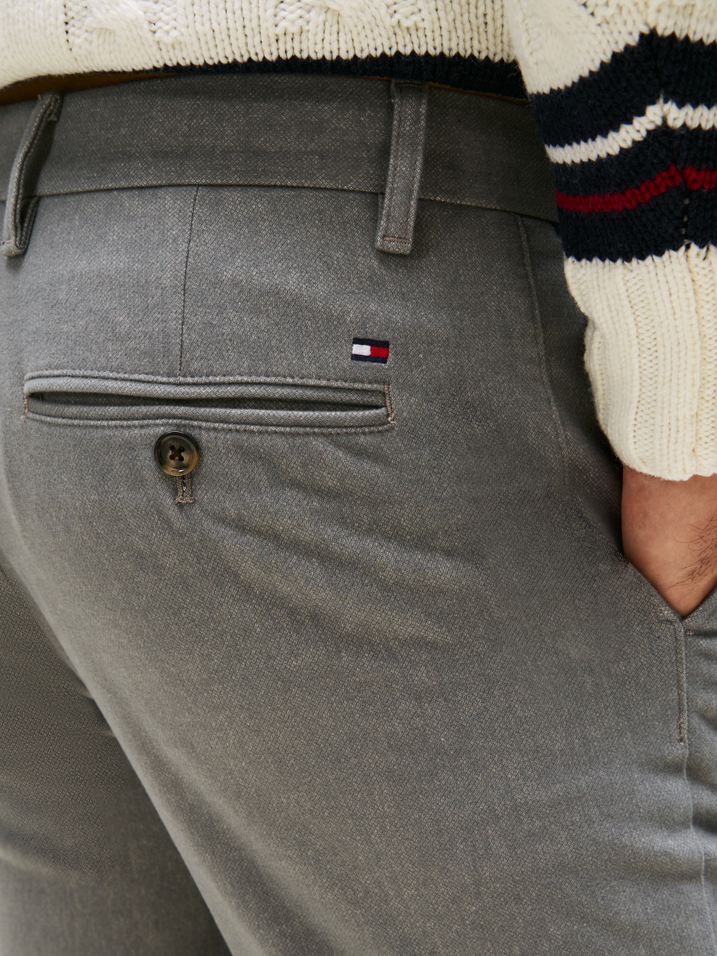 Tommy Hilfiger Chinohose »BLEECKER BRUSHED MARL«, Slim Fit, gebürstete Melangeoptik